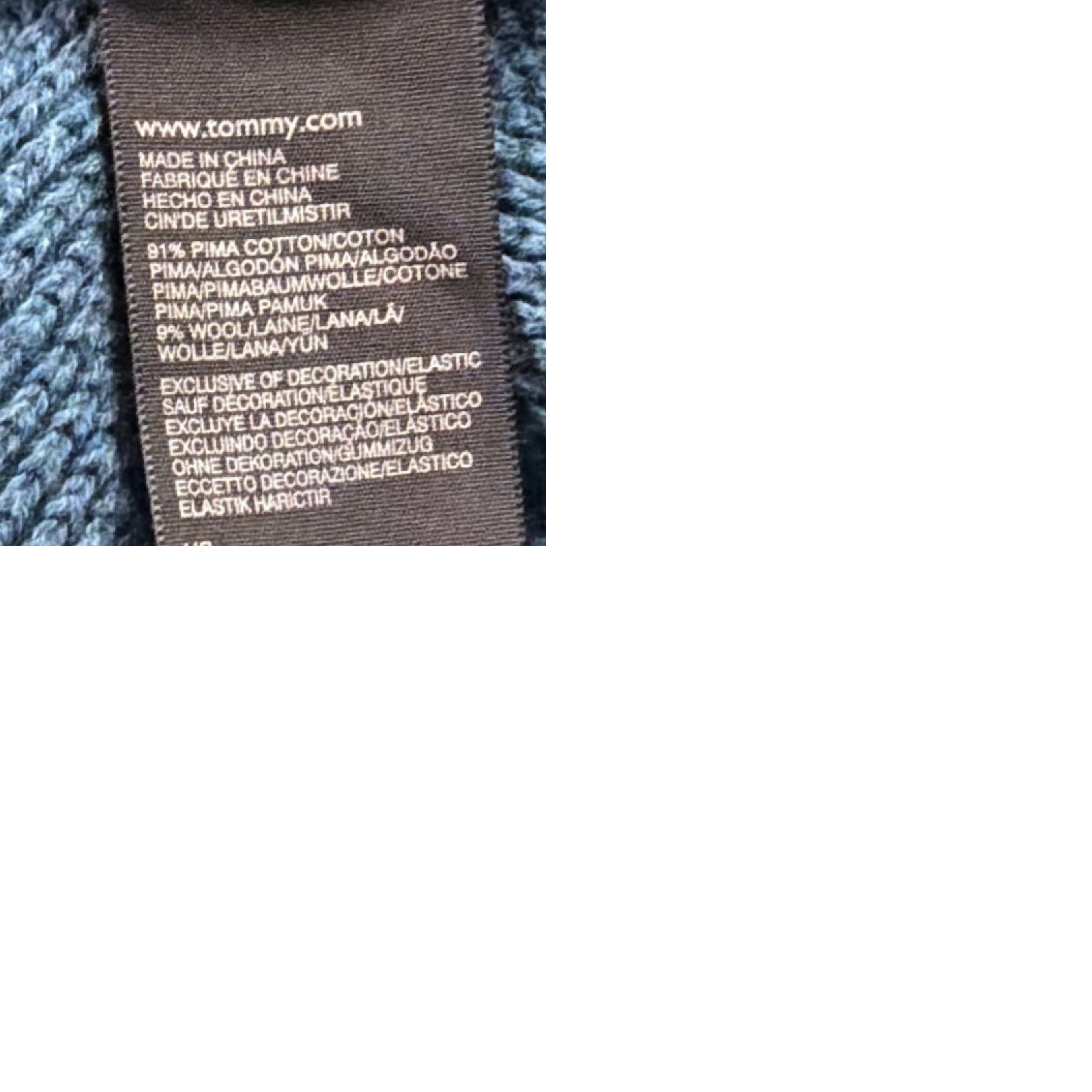 Tommy Hilfiger Tommy Hilfiger Sweater Mens L Blue Knit Merino Wool Pima Cotton Shawl Collar Logo Pullover Casual Size US L / EU 52-54 / 3 - 9 Thumbnail