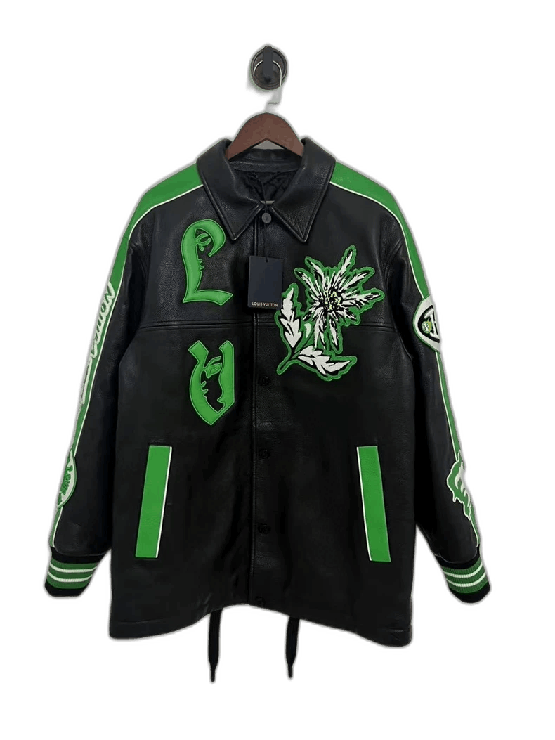 Louis Vuitton Louis Vuitton Louis Vuitton Black Green Floral Leather Jac Size US L / EU 52-54 / 3 - 1 Thumbnail