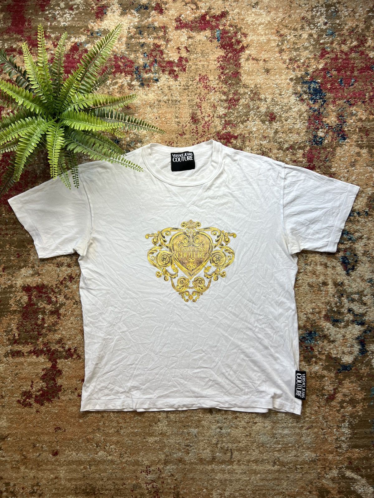 Versace Jeans Couture × Vintage ⚜️ 90’s VERSACE JEANS COUTURE Y2K OLD MONEY RETRO TEE Size US XL / EU 56 / 4 - 1 Thumbnail