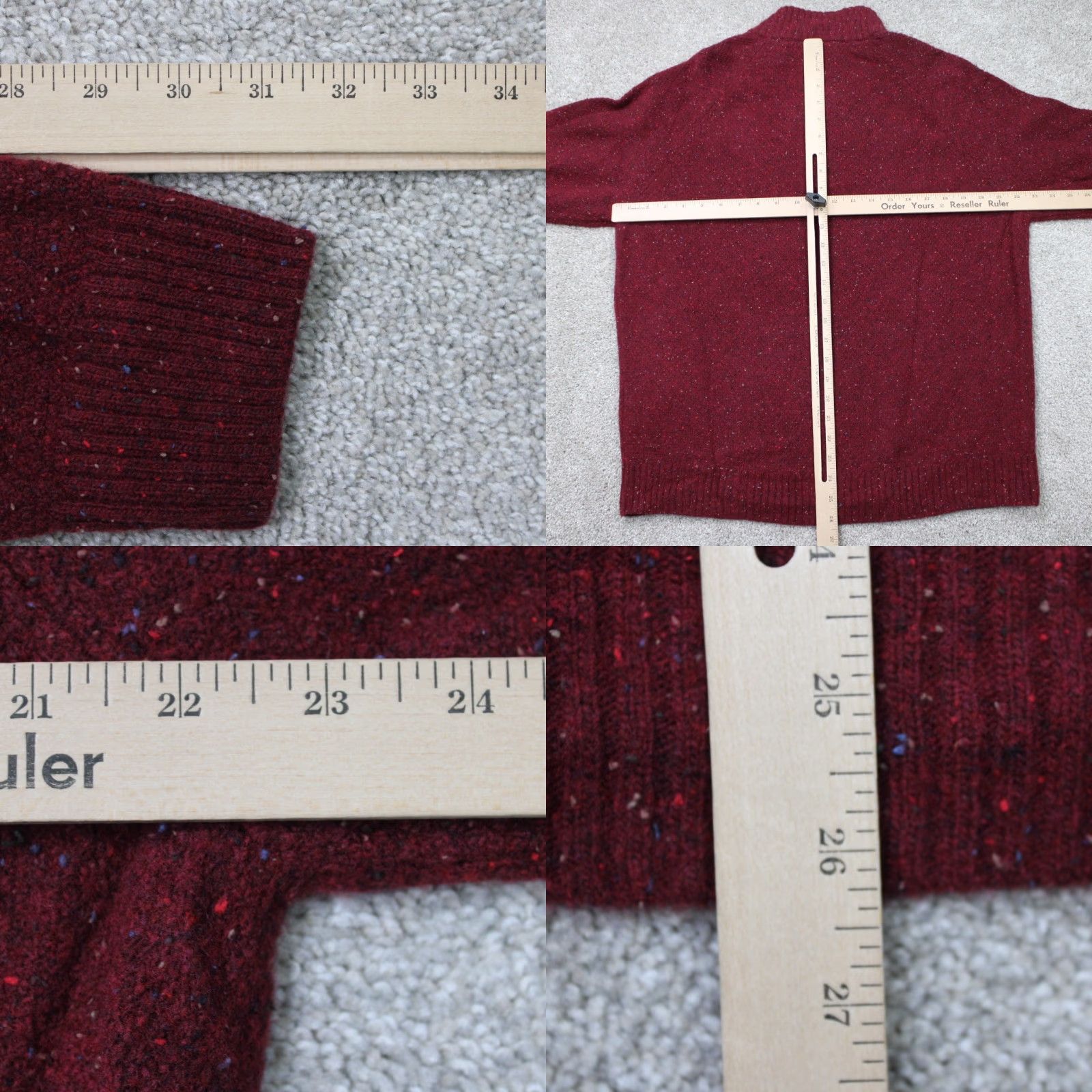 UNTUCKit UNTUCKIT Sweater Mens XL Red Lambswool/Nylon Mock Neck Pullover Henley Mock Neck Size US XL / EU 56 / 4 - 8 Thumbnail