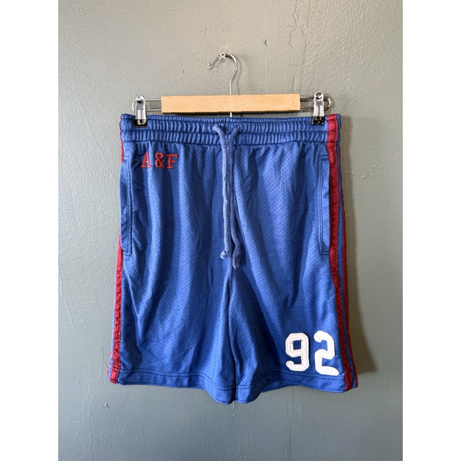 Abercrombie & Fitch Abercrombie & Fitch Mens Athletic Shorts Drawstring Blue S Size Small Regular Size US 29 - 2 Thumbnail