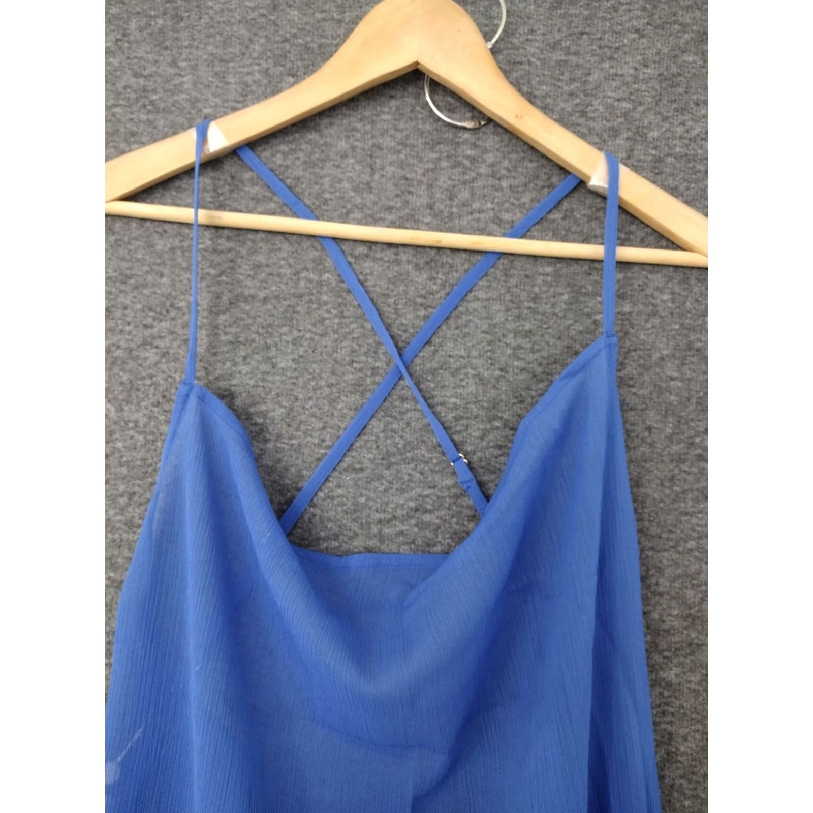 Swims Toluca Swim Women's Mini Cowl Neck Sheer Dress Blue XL Dress Casual Beach Sleeveless Knee Length Women XL Blue Size XL / US 12-14 / IT 48-50 - 3 Thumbnail