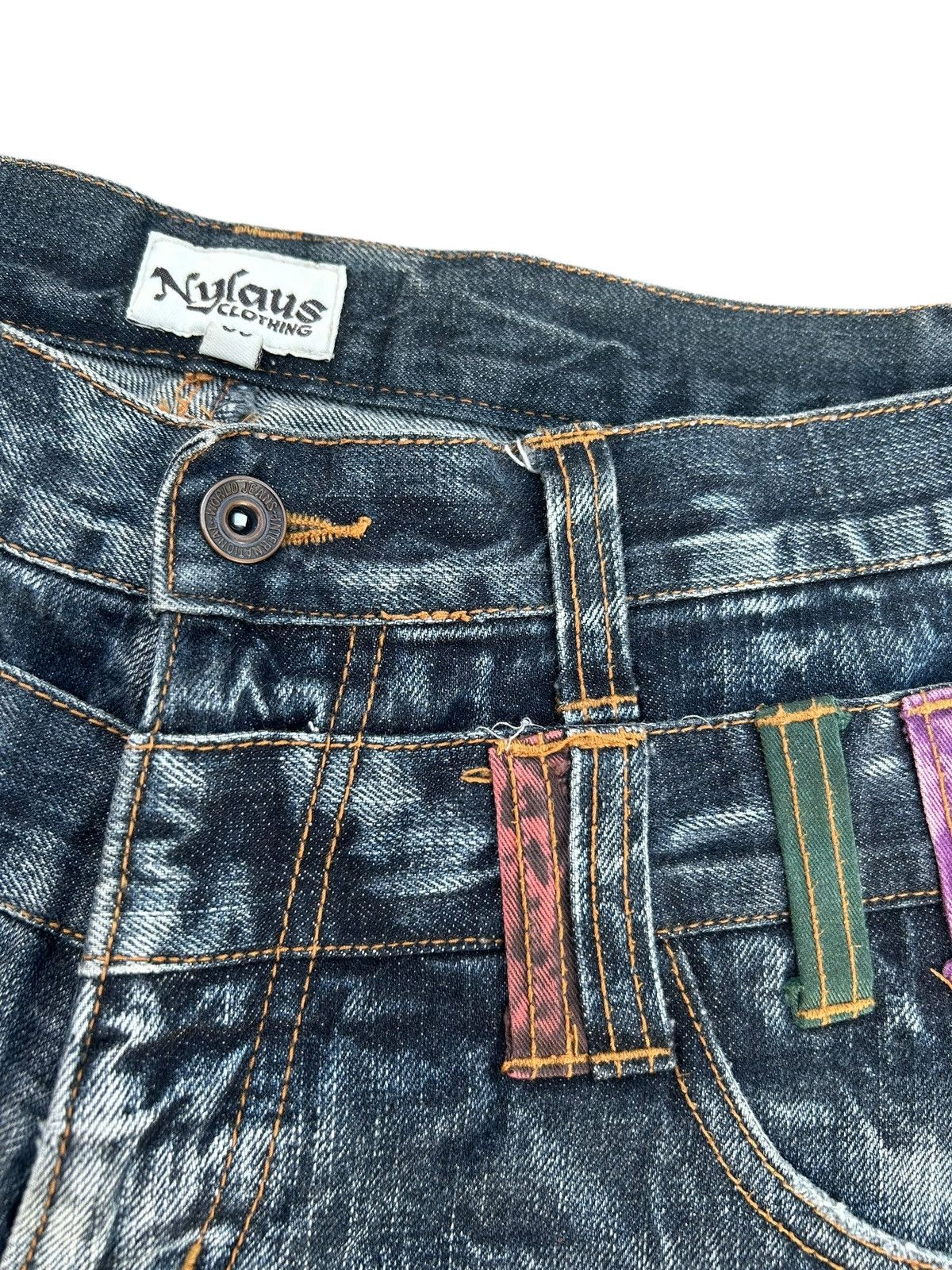 Kapital Nylaus Double Waist Japanese Punk Distressed Denim Jeans Size US 34 / EU 50 - 6 Thumbnail