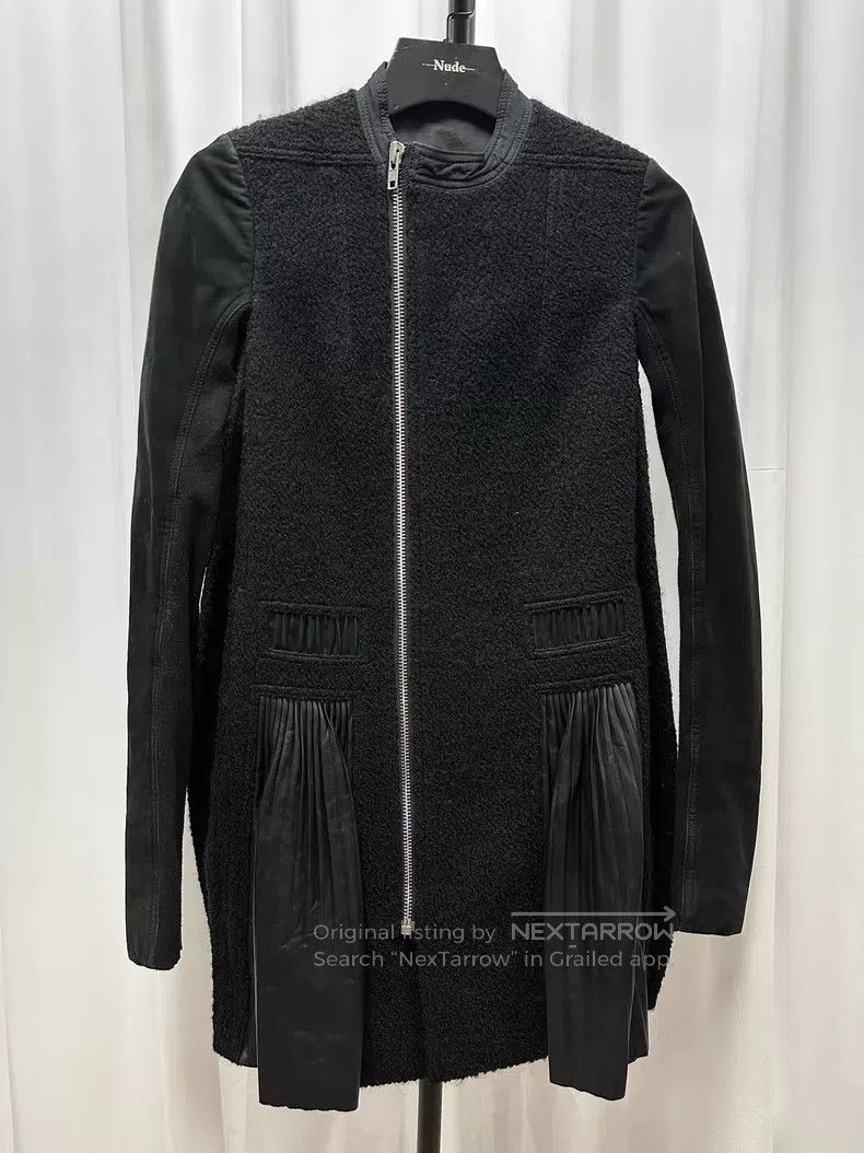 Rick Owens Rick Owens Cashmere-paneled lambskin long jacket Size US XXS / EU 40 - 1 Thumbnail