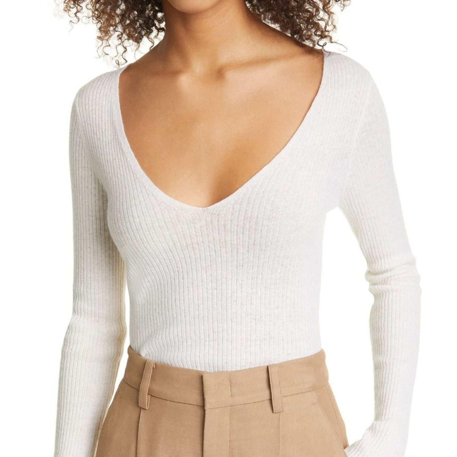 Vince V-Neck Slim Rib Cashmere Sweater from VINCE Size XL / US 12-14 / IT 48-50 - 1 Thumbnail