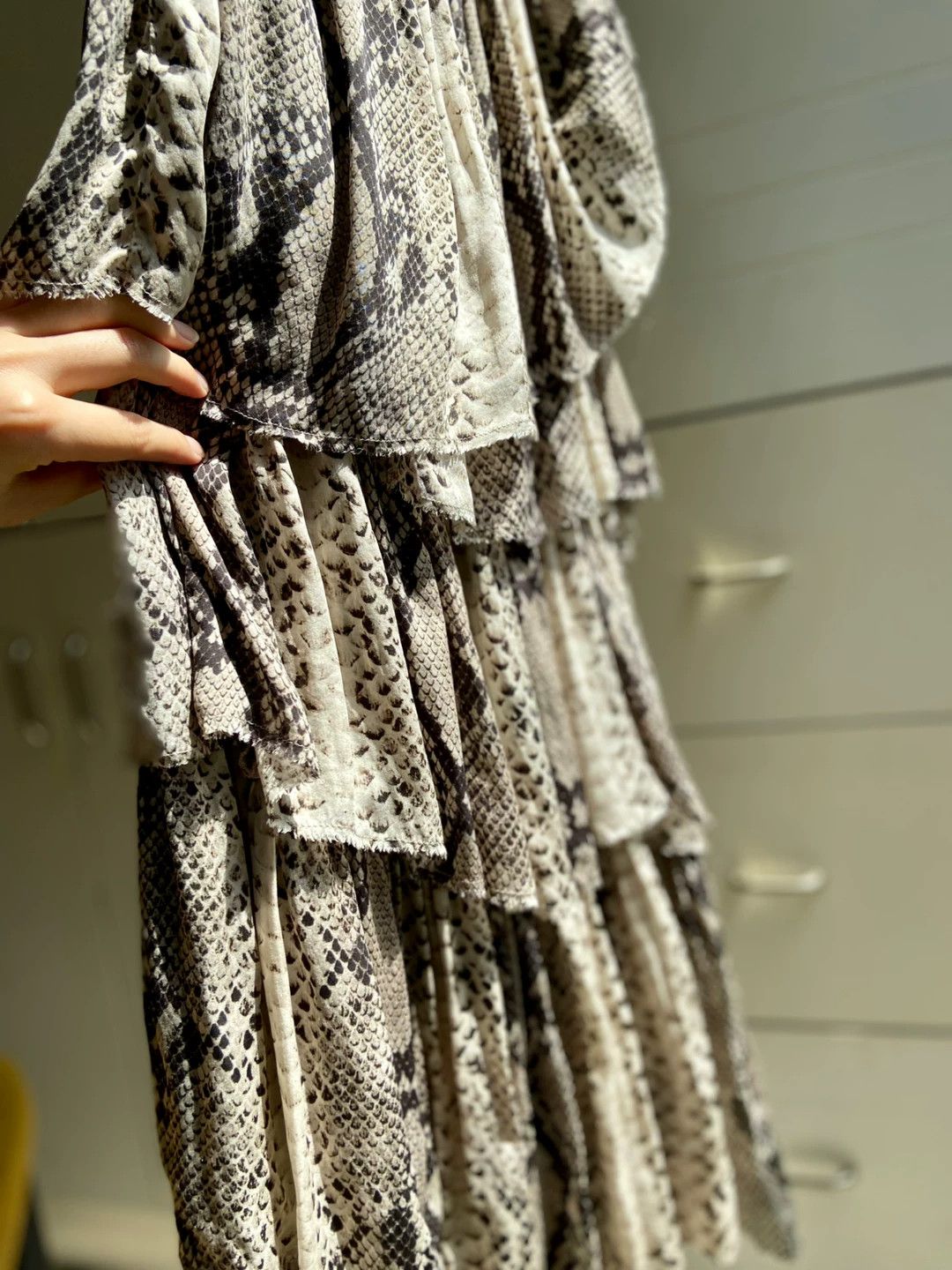 Lanvin Lanvin Off-Shoulder Animal Print Silk Cake Dress Size 34 Size XXS / US 00 / IT 34 - 9 Thumbnail