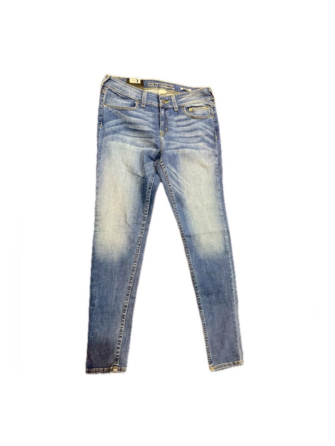 Harley Davidson Harley Davidson Classic Blue Women's Skinny Mid-Rise Jeans Size 30" / US 8 / IT 44 - 2 Thumbnail
