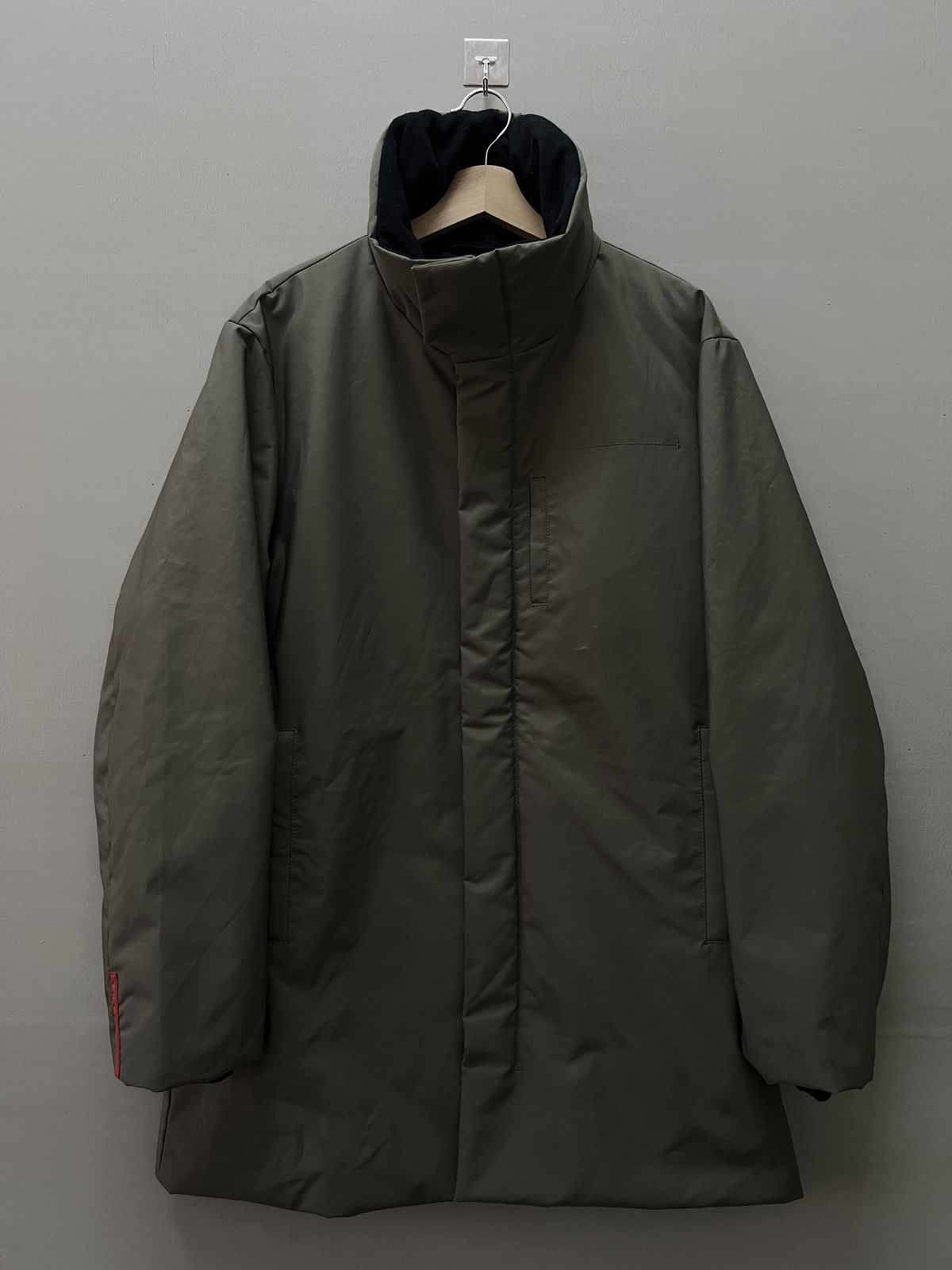 image of Vintage Prada Hoodie Jacket in Olive, Men's (Size Medium)