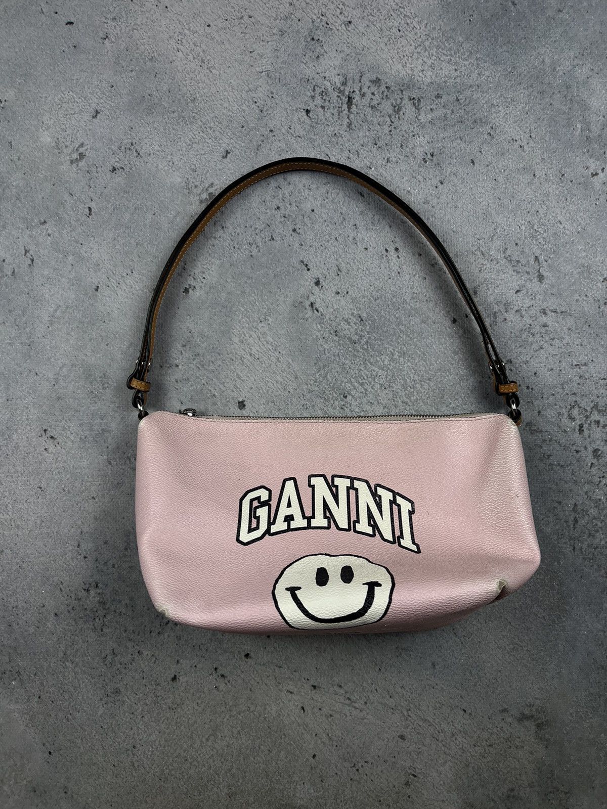 Ganni canvas smiley bag
