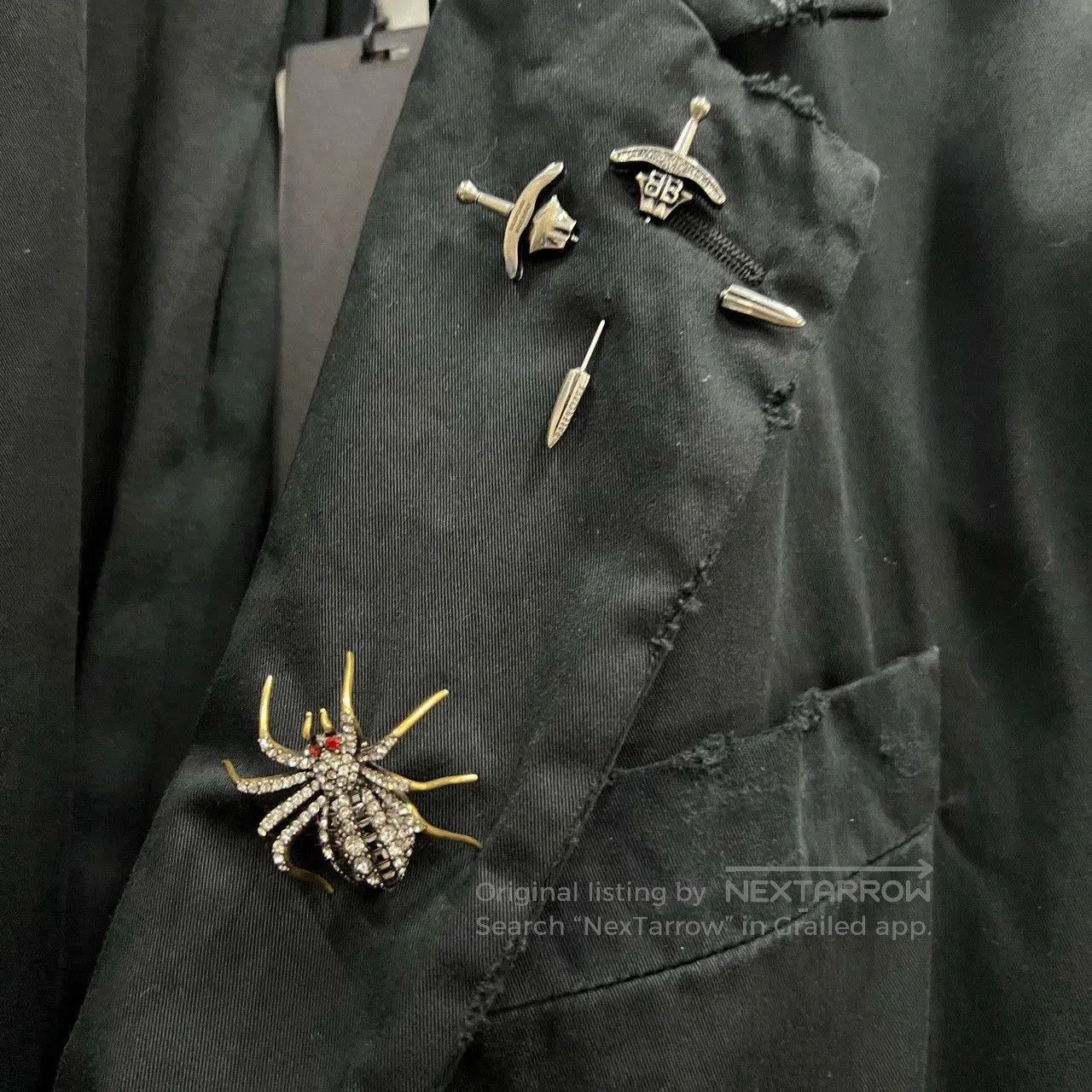 Balenciaga vintage rhinestone brooch casual blazer jacket. Size US S / EU 44-46 / 1 - 3 Thumbnail