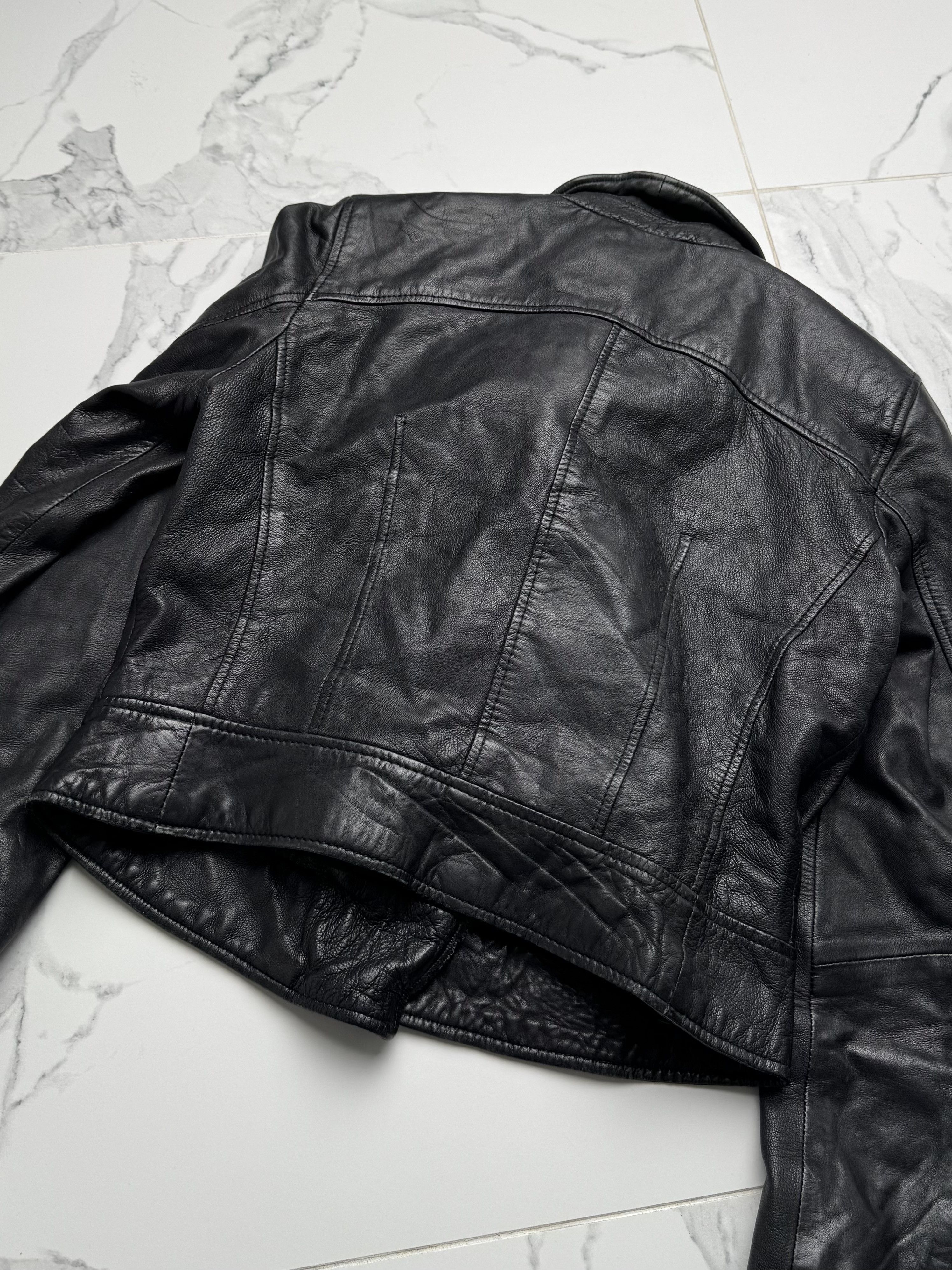 Genuine Leather Y2K Leather Biker Jacket Womens Cropped Moto Slim Fit Zip Size XS / US 0-2 / IT 36-38 - 13 Thumbnail