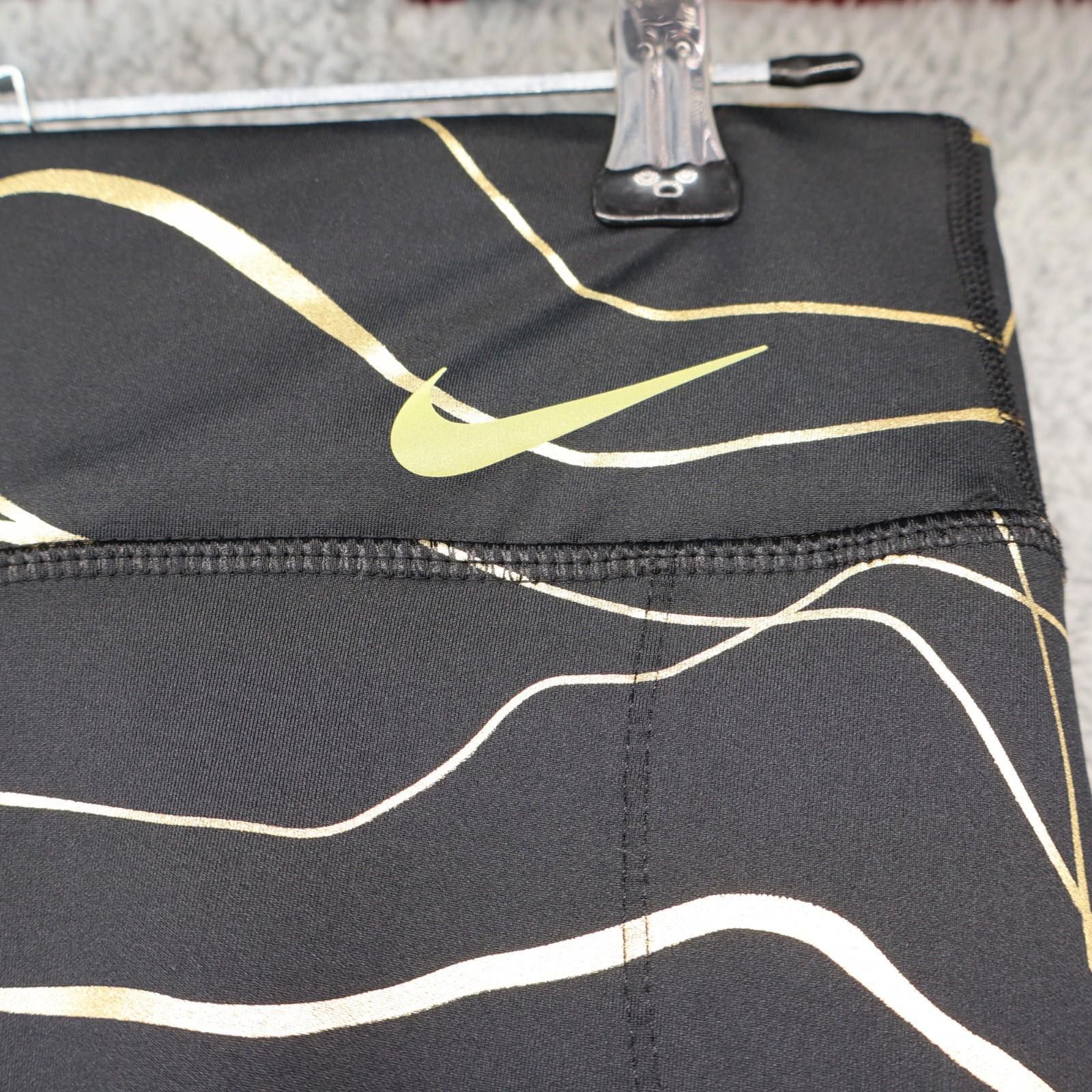 Nike Nike Tights Women Medium Icon Metallic CU3333-010 Leggings Size 32" / US 10 / IT 46 - 3 Thumbnail