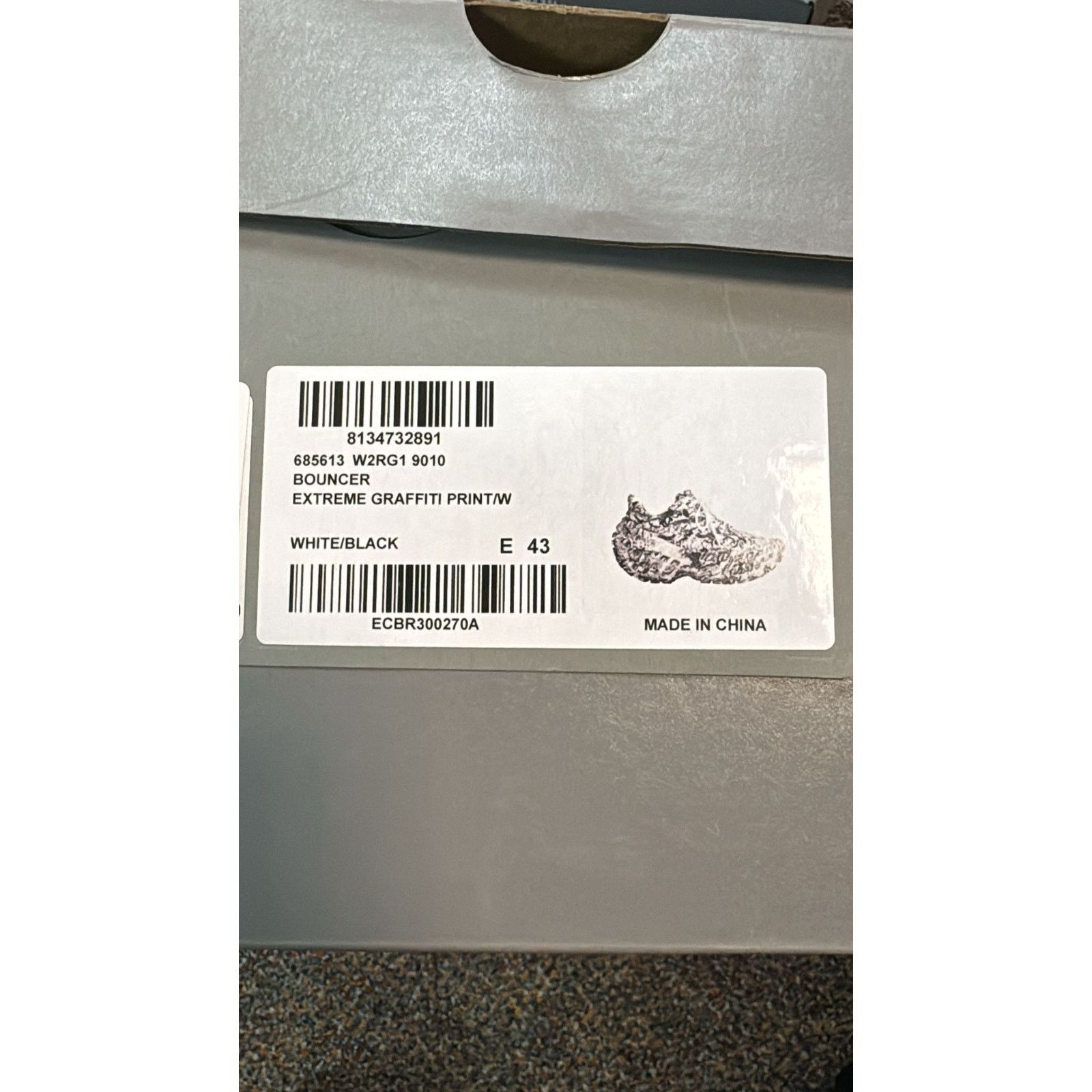 Balenciaga o1rshd1 Bouncer Extreme Graffiti Print in White/Black Size US 10 / EU 43 - 24 Thumbnail