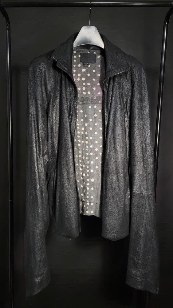 image of 2021 Glen Marten’S Diesel Blistered Goat Leather Jacket in Black, Men's (Size Medium)