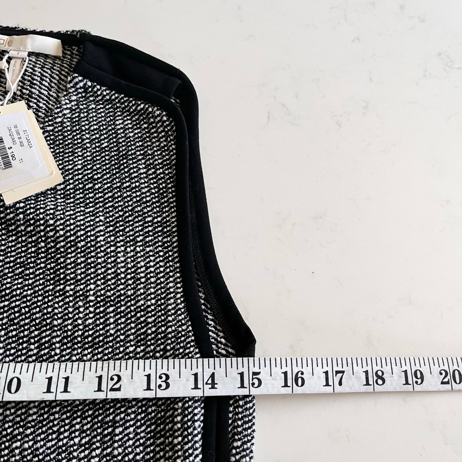 Maje Maje Larza Black White Jacquard Sleeveless Cropped Top NWT Size S / US 4 / IT 40 - 6 Thumbnail