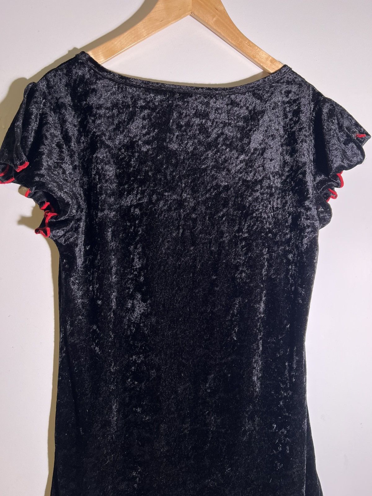 Vintage Y2K 2000’s Vintage Gloria Vanderbilt Goth Emo Velvet Dress Size L / US 10 / IT 46 - 5 Thumbnail