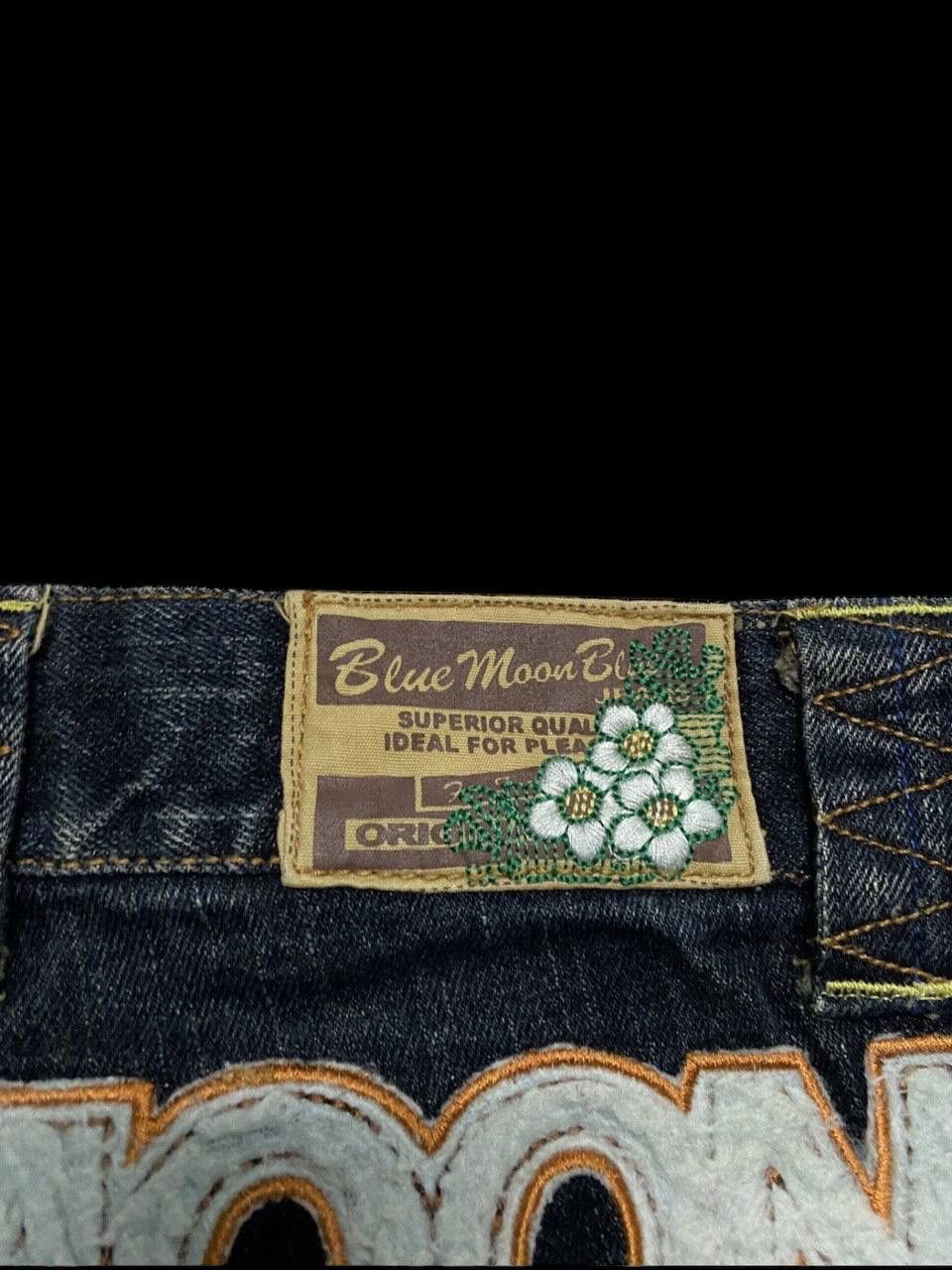 Vintage RARE 90s Blue Moon Blue Mudwash Clawmark Logo Insane Jean Size US 28 / EU 44 - 18 Thumbnail