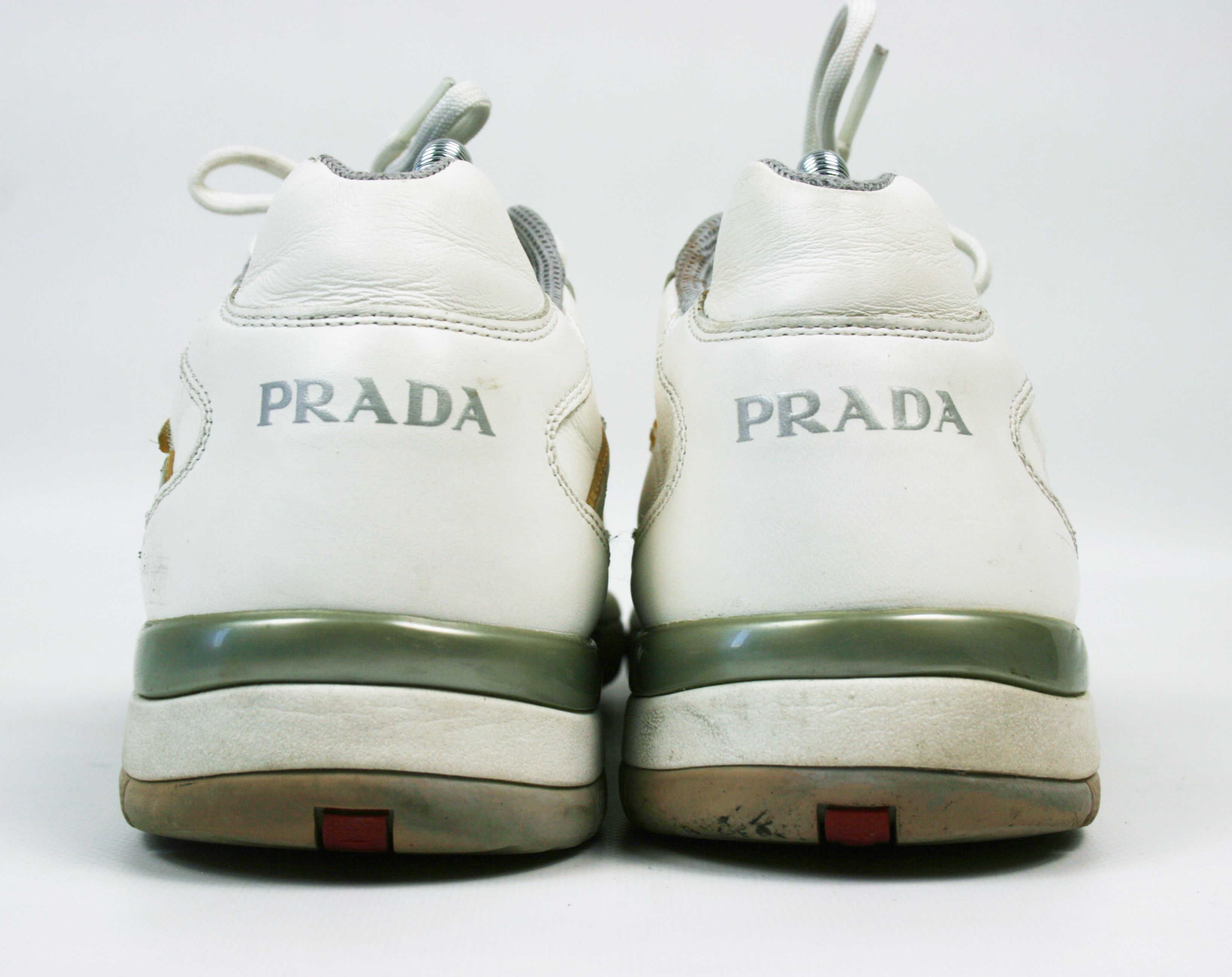 Prada Sport Red Tab Leather Sneakers Size US 7 / EU 40 - 8 Thumbnail