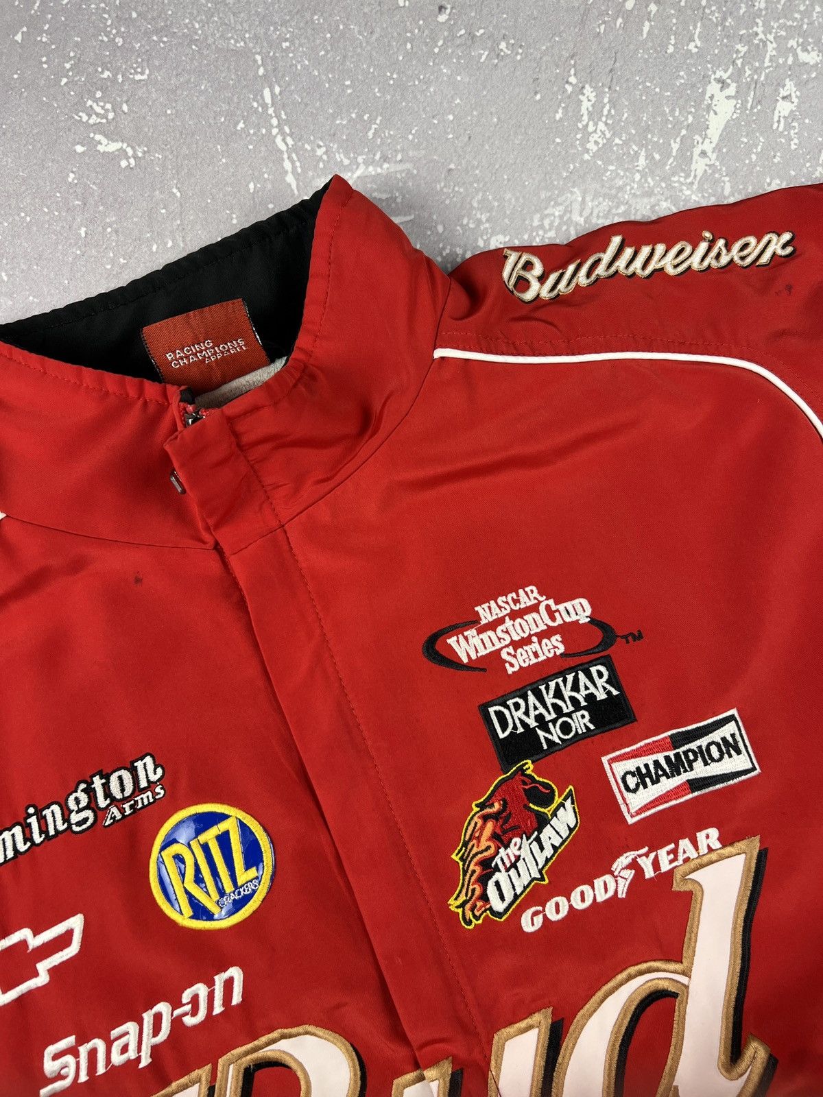 NASCAR Vintage Bud Nascar Racing Jacket with patches XXL Mens Red Size US XXL / EU 58 / 5 - 7 Thumbnail