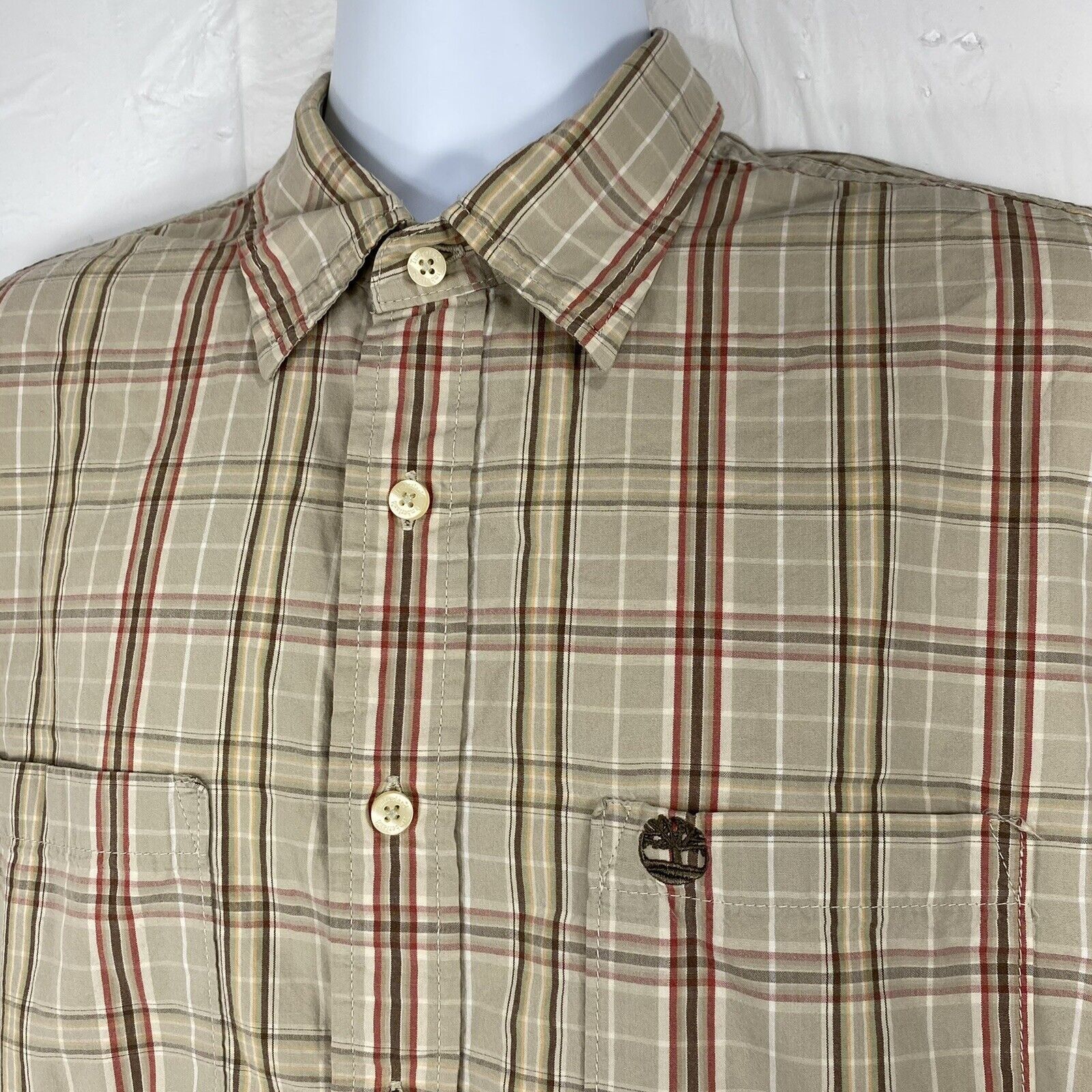 Timberland Timberland Light Brown Plaid Button Down Casual Shirt Size US L / EU 52-54 / 3 - 2 Thumbnail