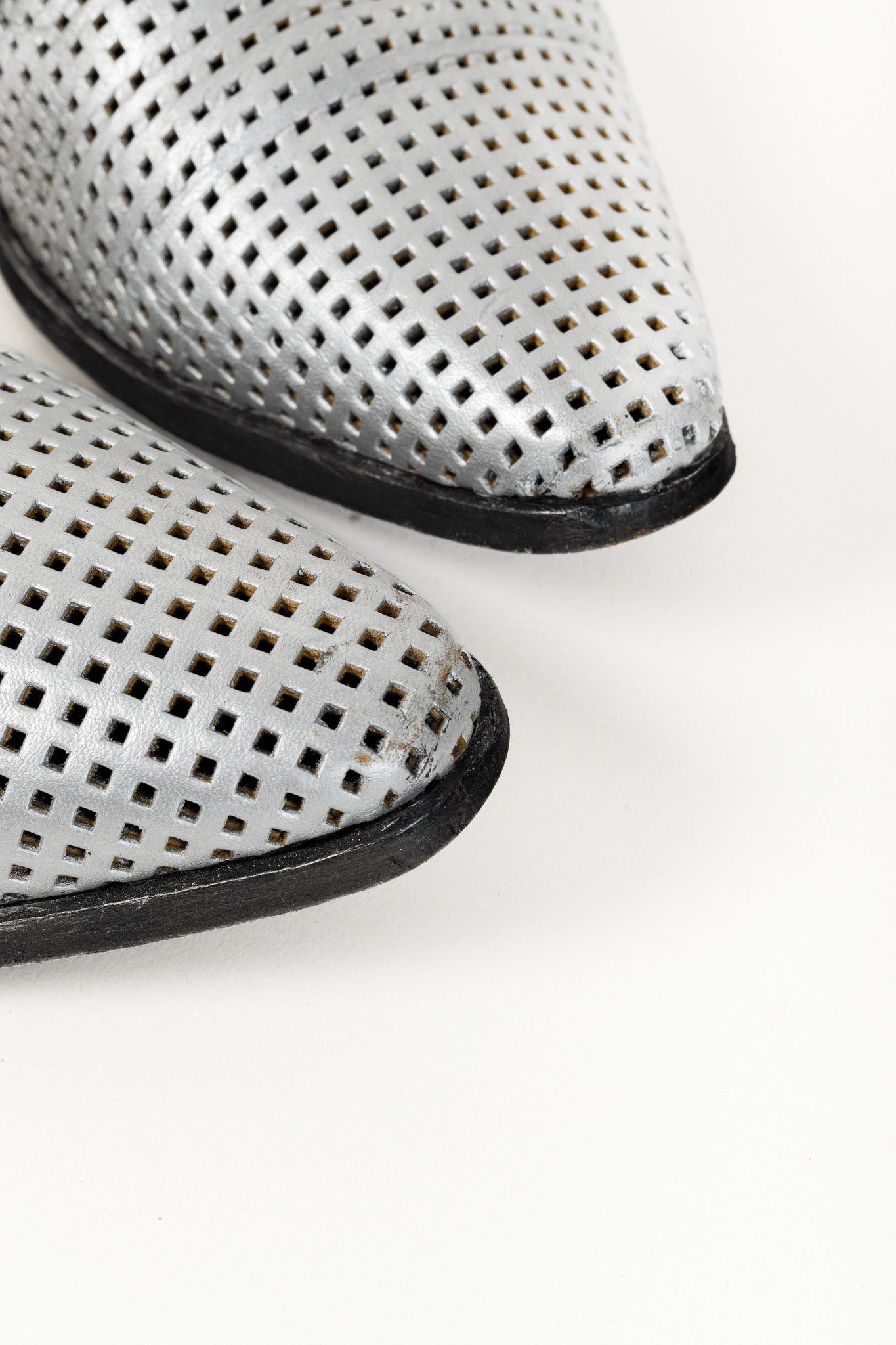 Dior Homme by Hedi Slimane Perforated Silver Derby Shoes