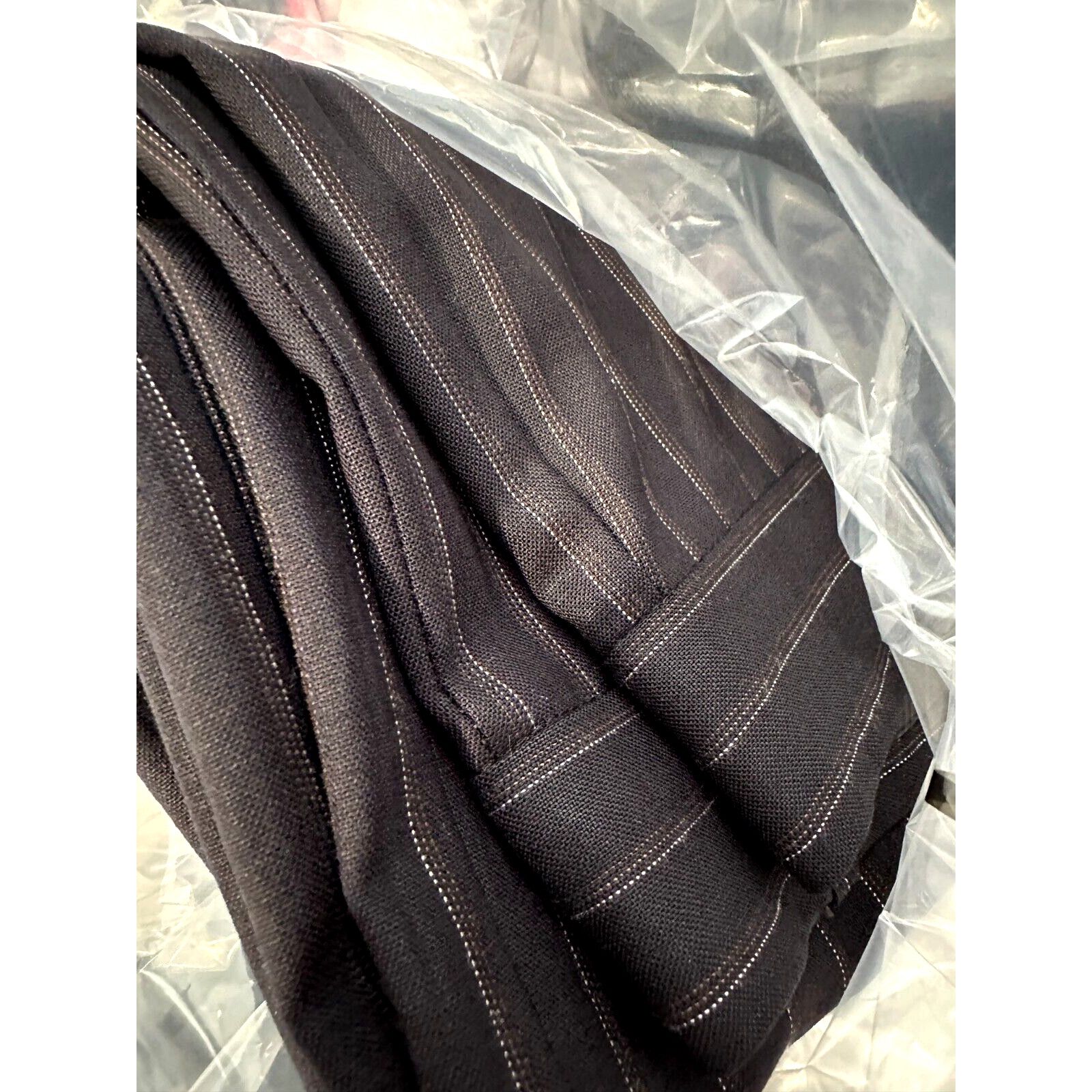 Bcbgmaxazria BCBGMAXAZARIA Black w/Pinstripe Wide Leg Zip Camilla Pant 2 Size 26" / US 2 / IT 38 - 3 Thumbnail