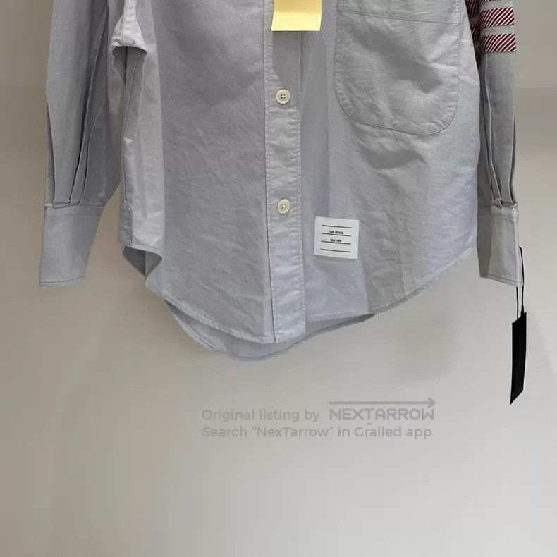 Thom Browne Thom Browne Classic Four Stripe Shirt in Grey Oxford Cloth Size XS / US 0-2 / IT 36-38 - 3 Thumbnail