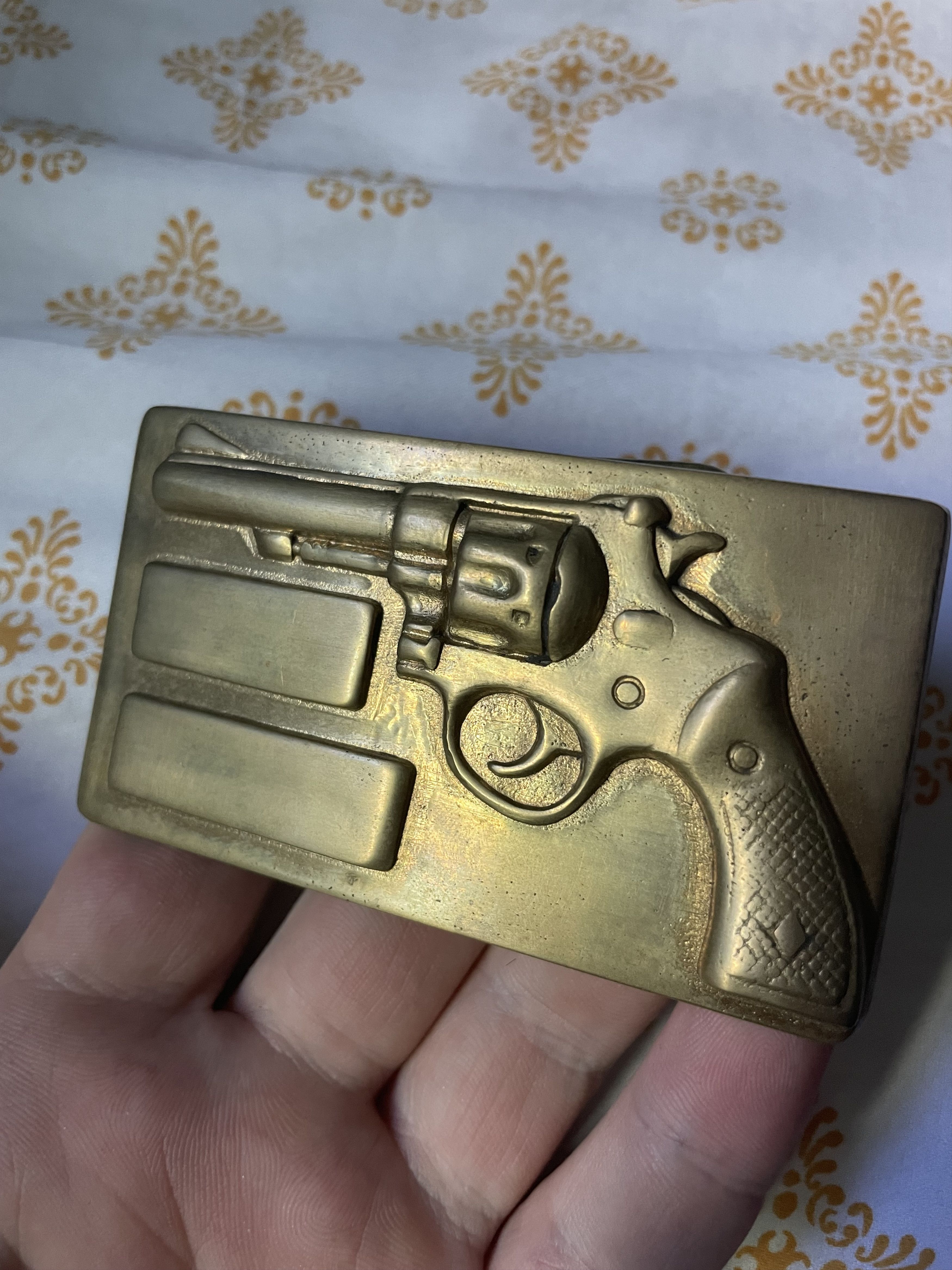 Vintage 1978 Brass Gun Belt Buckle Size ONE SIZE - 1 Thumbnail