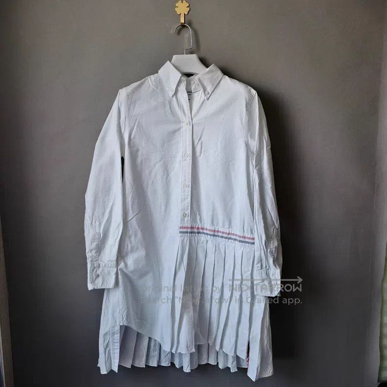 Thom Browne Thom Browne Asymmetrical Hem Pure Cotton Long-Sleeve Shirt Size M / US 6-8 / IT 42-44 - 1 Thumbnail