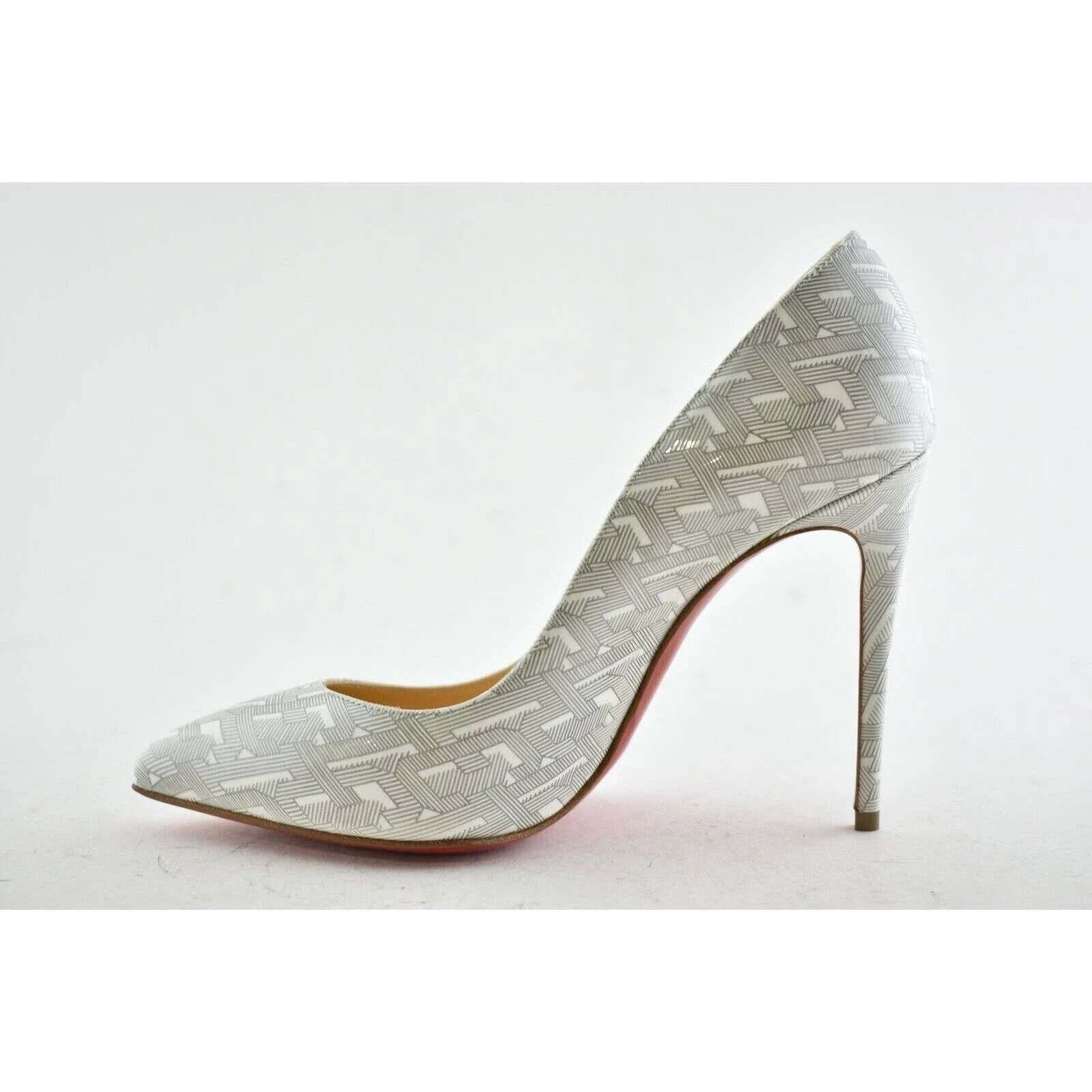 Christian Louboutin Christian Louboutin Pigalle Follies Patent CL White Silver Size US 10.5 / IT 40.5 - 8 Thumbnail