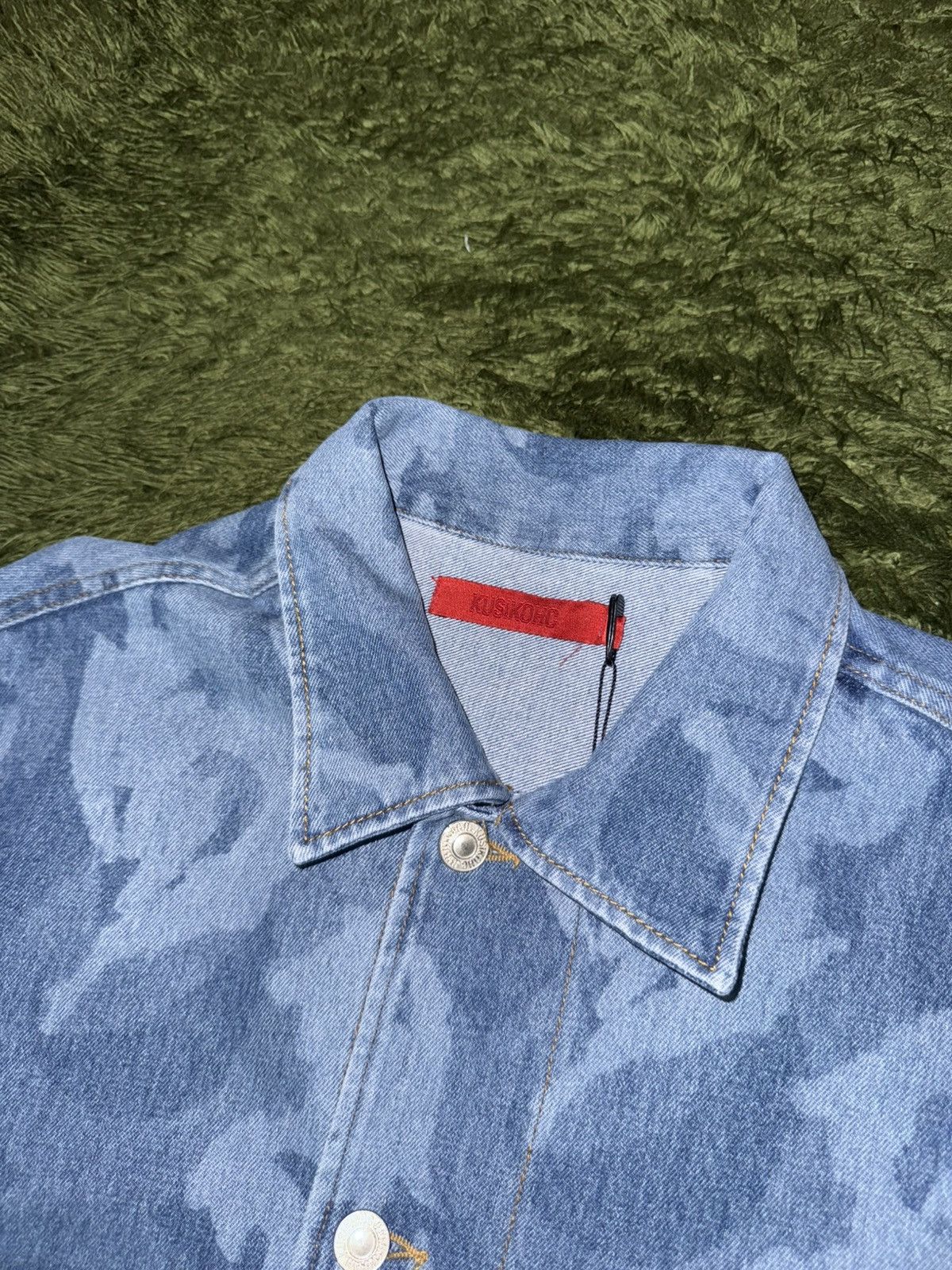 Kusikohc [M] KUSIKOHC Flame Graphic Denim Short Sleeve Shirt Size US M / EU 48-50 / 2 - 3 Thumbnail