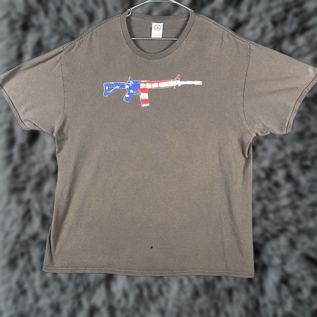 Gildan Gildan Pro Weight T Shirt XL Gray AR-15 Graphic Print Military Army Retro USA 2nd Amendment Short Sleeve Men's Women’s Unisex Size US XL / EU 56 / 4 - 1 Thumbnail