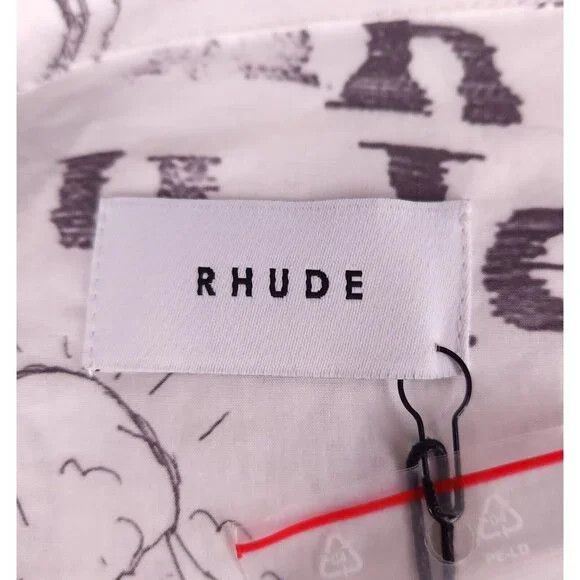 Rhude Rhude Doodle Hawaiian Shirt Size XS White Gray Unisex style Size US XS / EU 42 / 0 - 9 Thumbnail