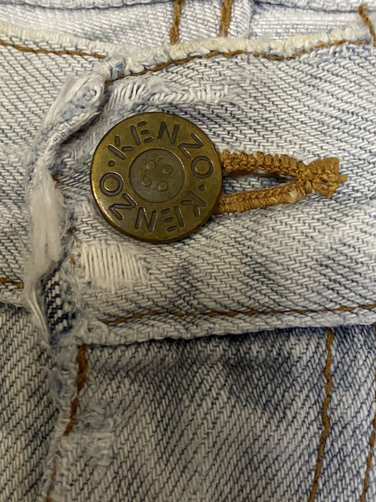 Kenzo Vintage Japanese Brands Faded Wash Frayed Loose Jeans Size US 28 / EU 44 - 6 Thumbnail