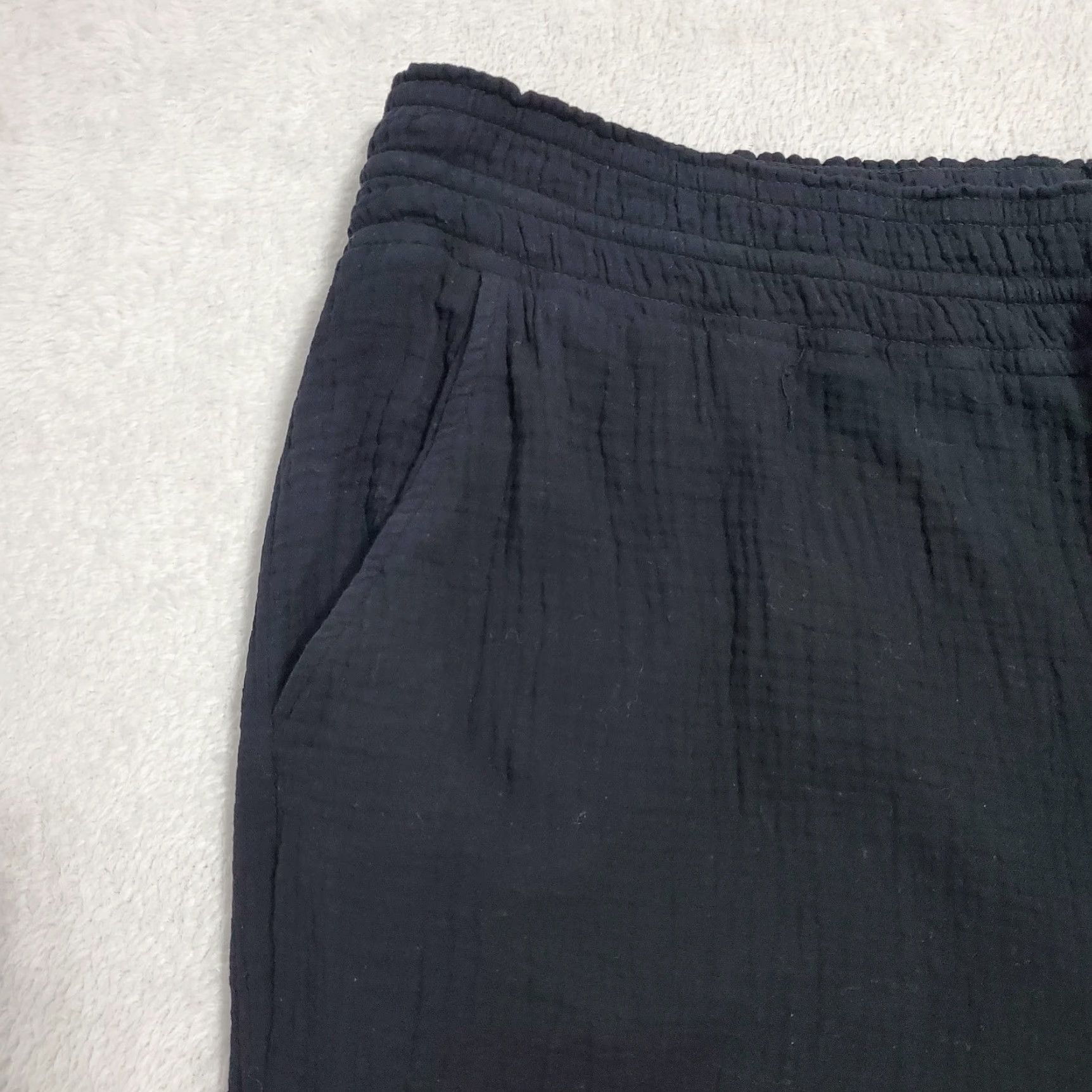 Vintage VINTAGE Tribal Jeans Gauze Pants Women XL Black Crinkle Cotton Crop Wide Leg Lagenlook Size 40" / US 18 - 5 Thumbnail