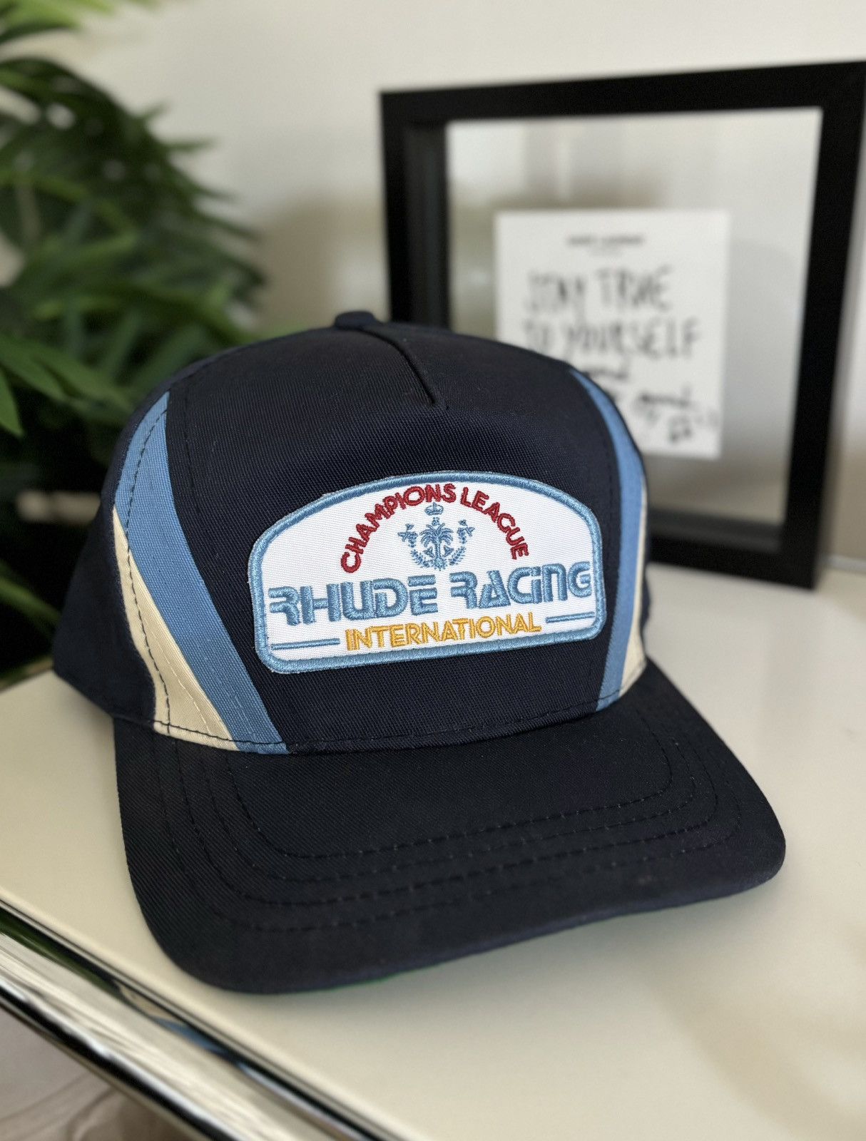 image of Vintage Rhude Racing Patch Hat in Black, Men's