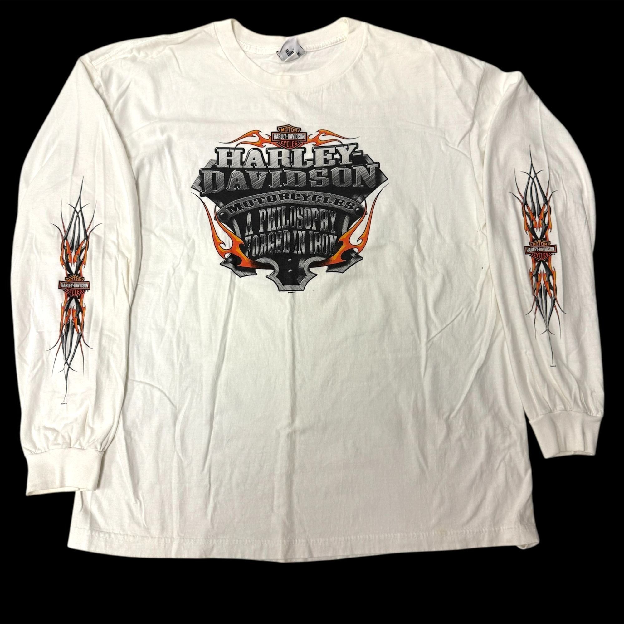 Harley Davidson Y2K HD KUWAIT Motorcycle FLAMES Long Sleeve T Shirt USA 2XL Size US XXL / EU 58 / 5 - 2 Thumbnail