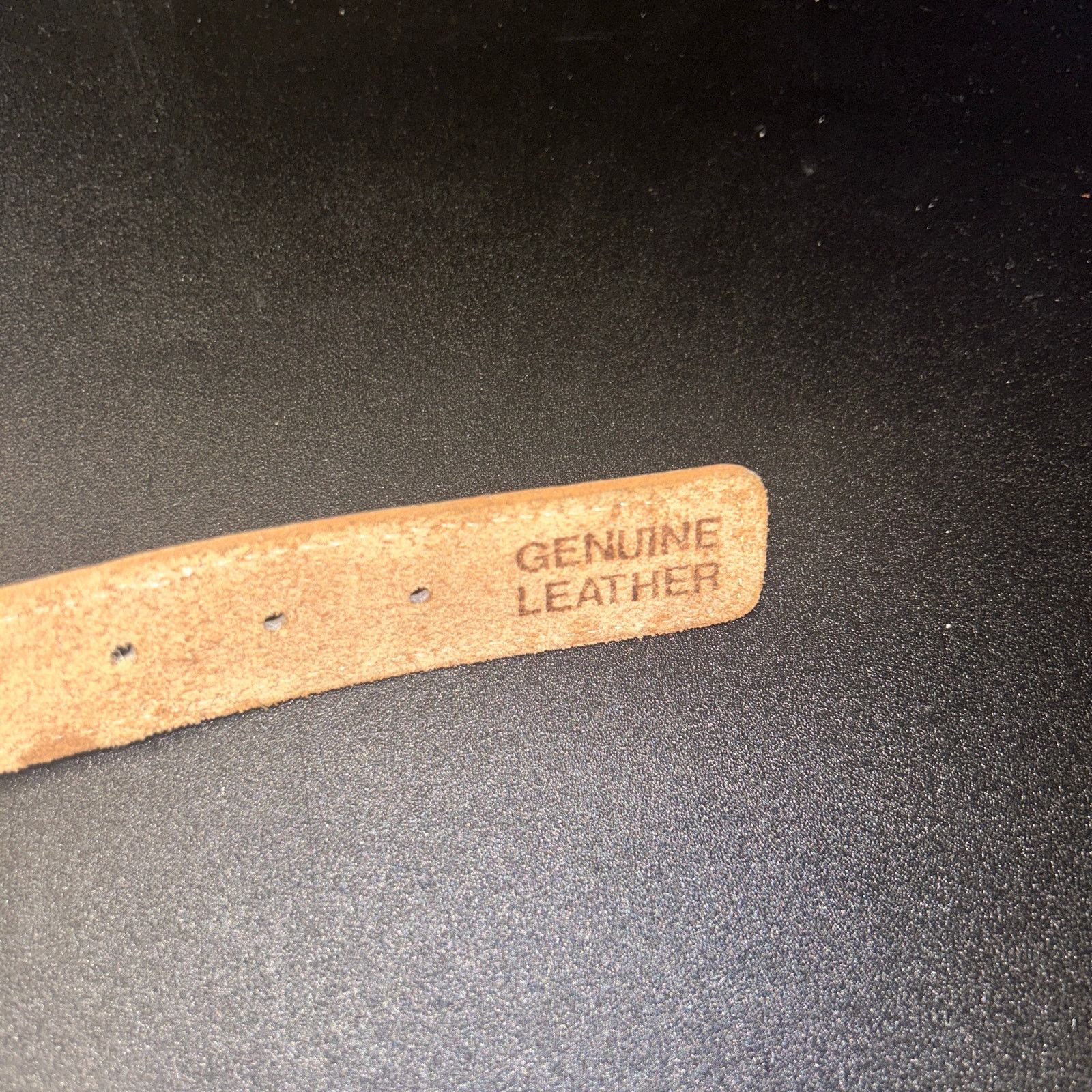 Other Gray Canvas Brown Genuine Leather Adjustable Belt Size 36 Size 36 - 6 Thumbnail