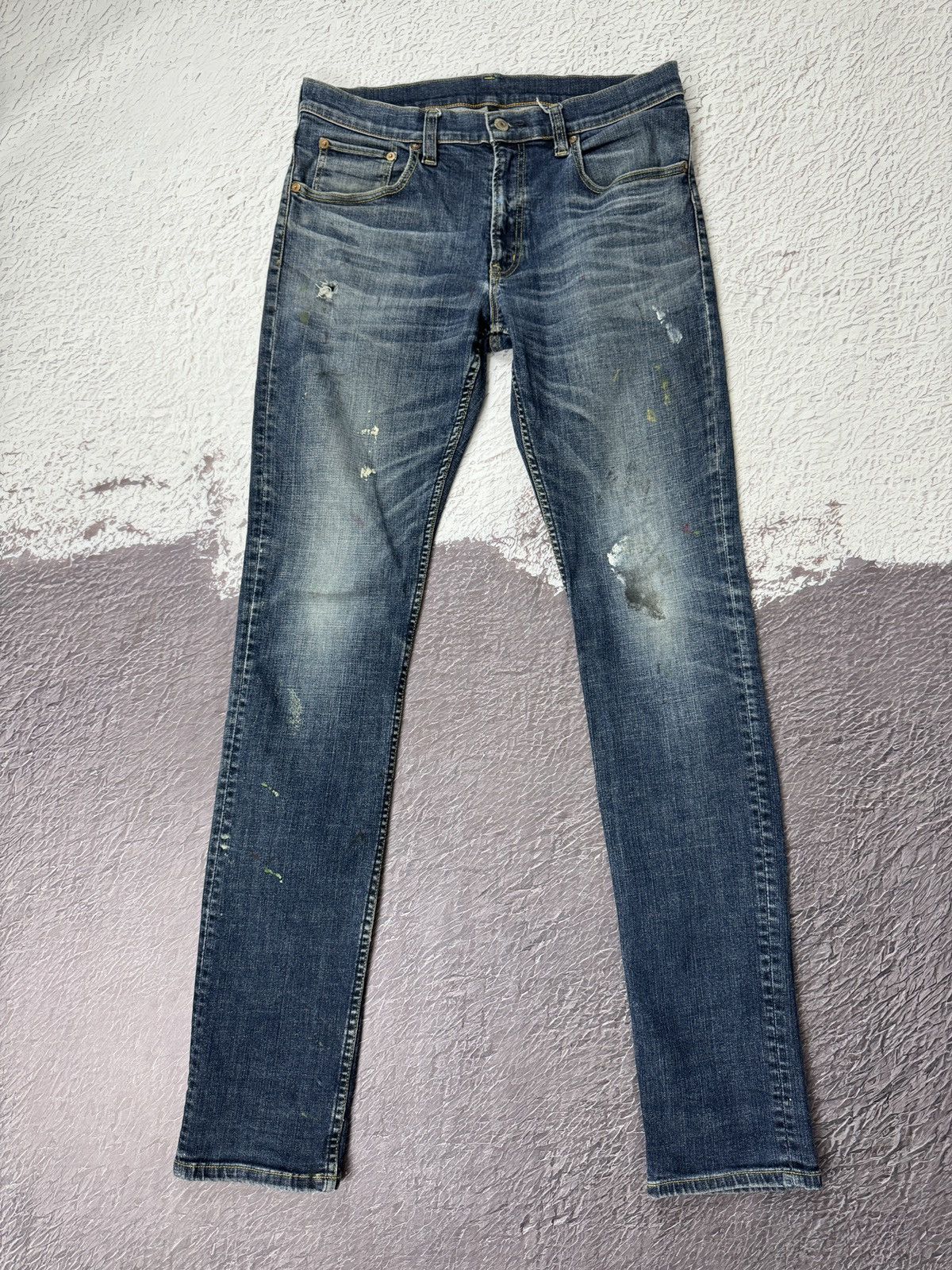 Japanese Brand × Muji Muji Japan blue distressed denim hand painted casual jeans Size US 30 / EU 46 - 3 Thumbnail