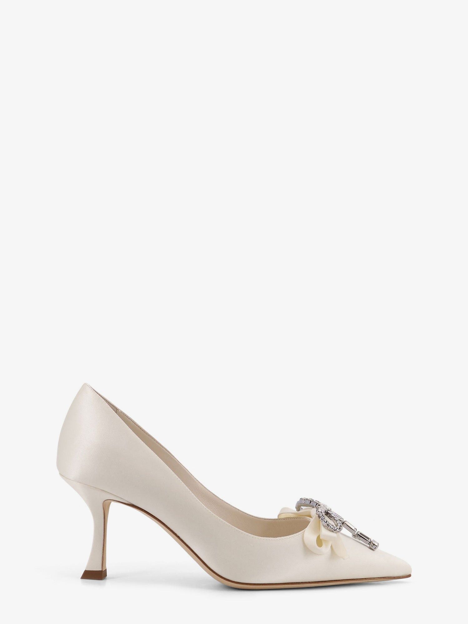 Jimmy Choo Auria Satin Pumps With Crystal Bow Detail Size US 8 / IT 38 - 1 Thumbnail
