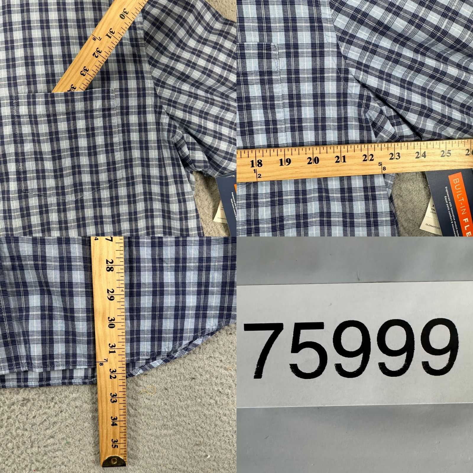 Old Navy Old Navy Men The Classic Shirt XL Tall Blue Plaid Button Down Pocket Stretch NEW Size US XL / EU 56 / 4 - 8 Thumbnail
