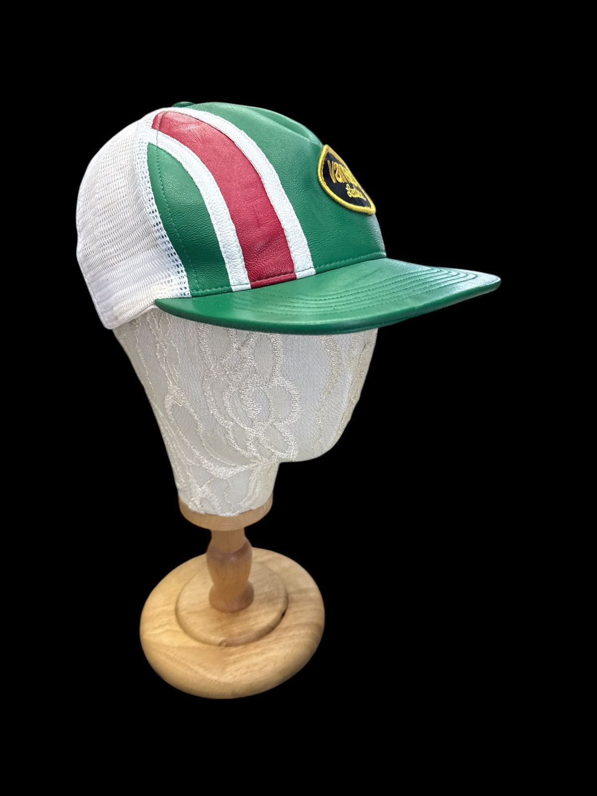 Supreme × Vanson Leathers 2020 SUPREME X VANSON LEATHERS LEATHER TRUCKER CAP HAT Size ONE SIZE - 2 Thumbnail