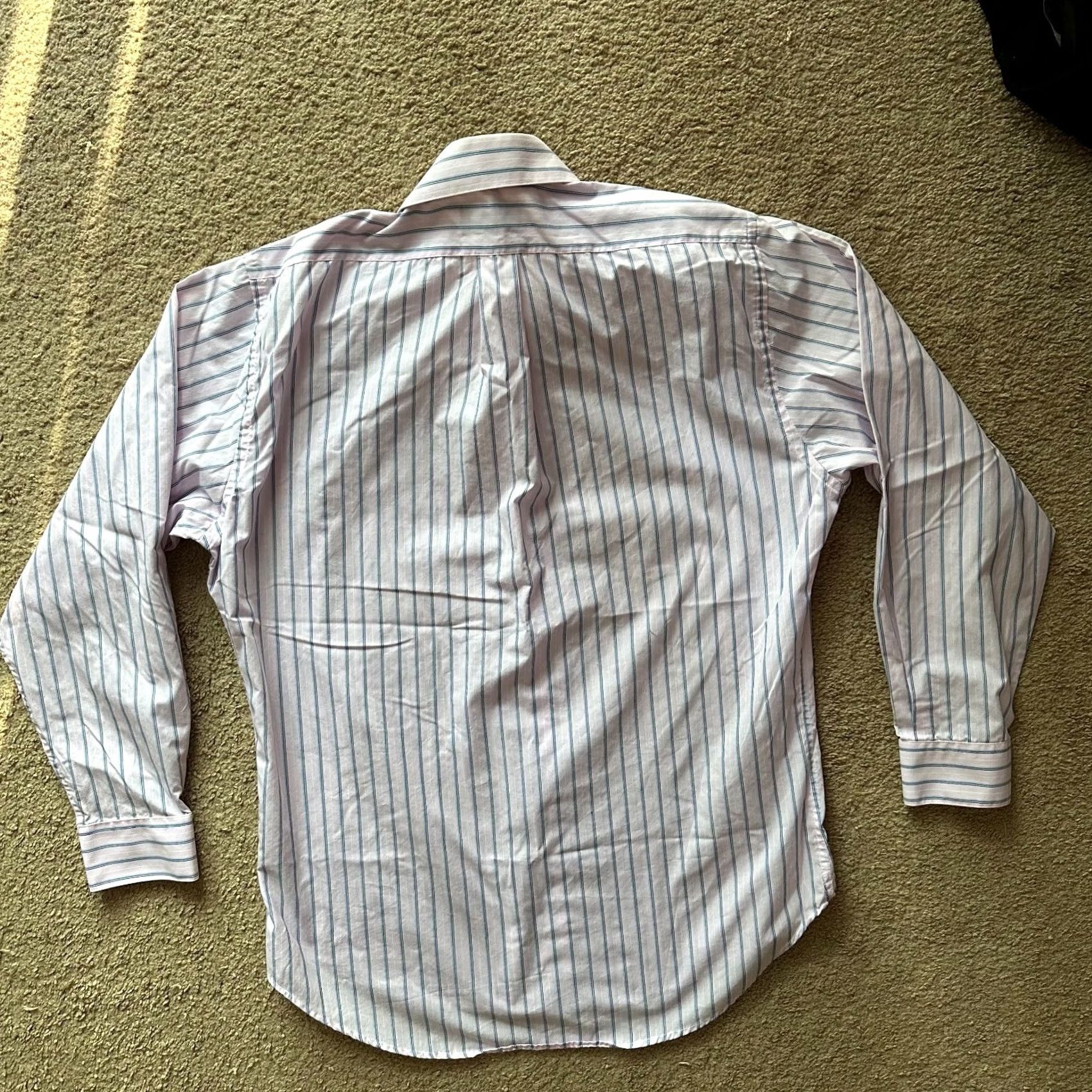 Pinko Bergamo Shirt Mens Large Pink Blue Striped Spread New York Filled Size US L / EU 52-54 / 3 - 2 Thumbnail