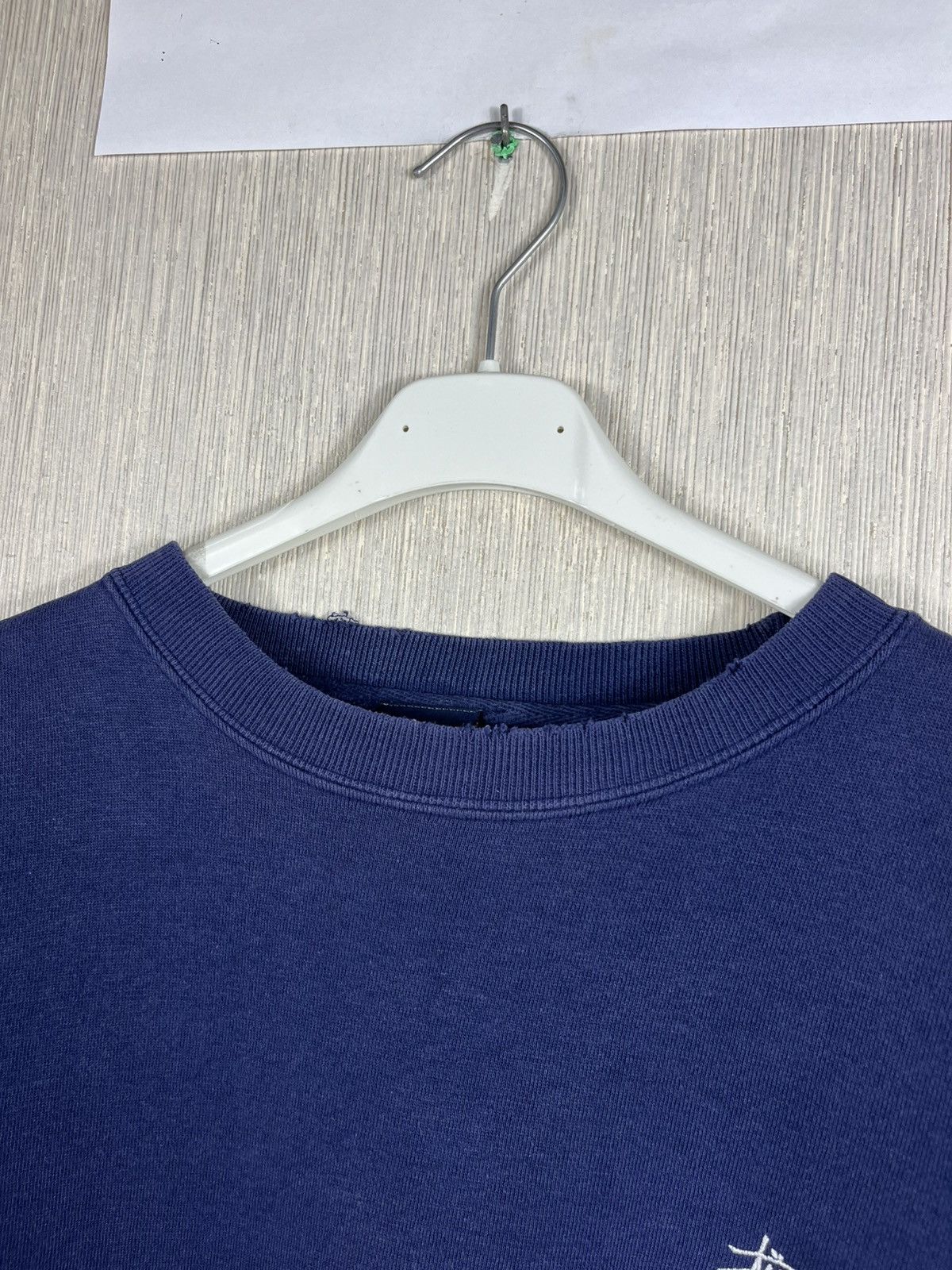 Stussy Vintage 80s Stussy basic chest logo navy distressed crewneck Size US M / EU 48-50 / 2 - 10 Thumbnail