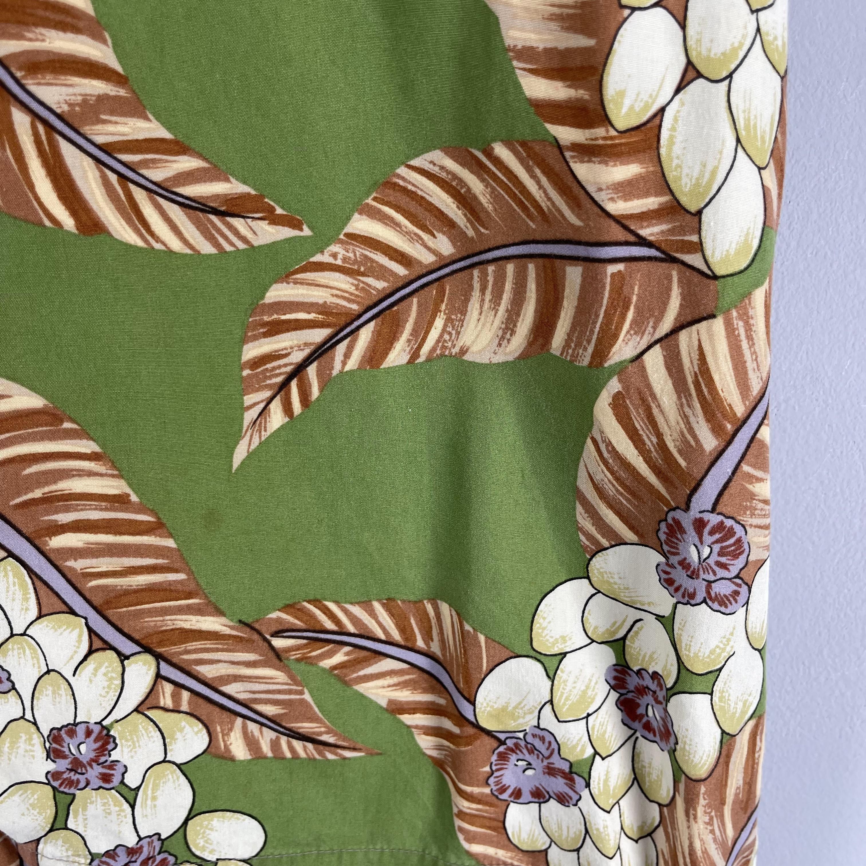 Vintage Vintage Hawaiian Tropical Floral Motive Rayon Shirt Size US L / EU 52-54 / 3 - 8 Thumbnail