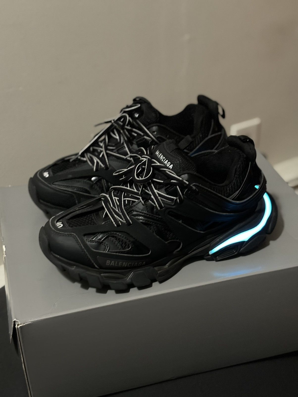 Balenciaga Black LED Light Up Track Sneakers | Grailed