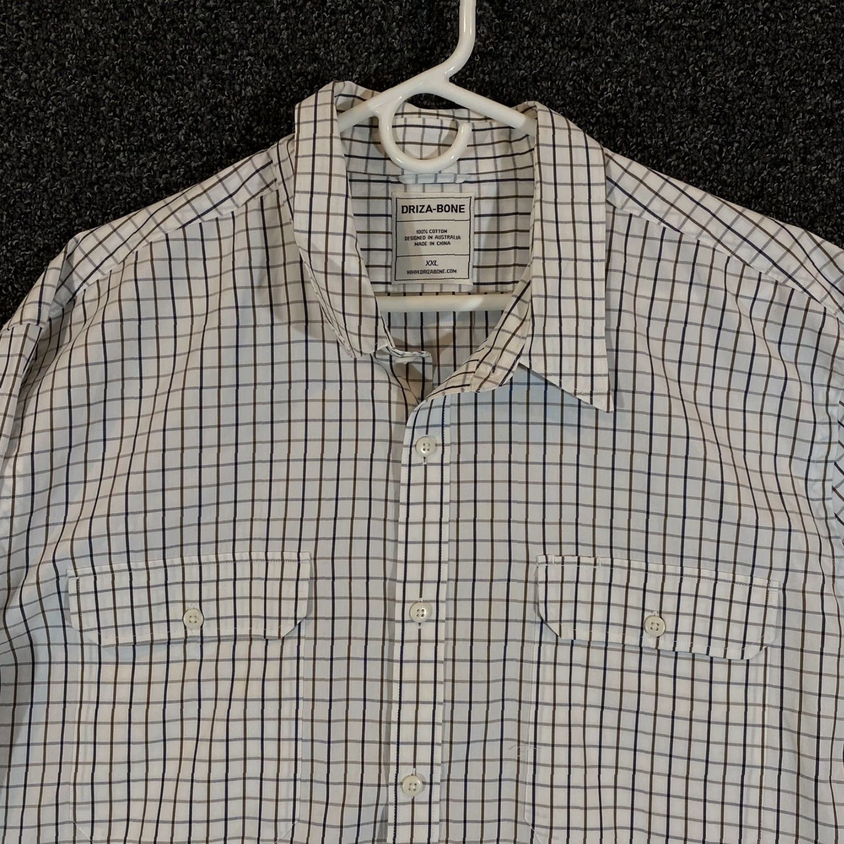 Vintage Driza-Bone Shirt Mens 2XL White Black Plaid Long Sleeve Button-Up Size US XXL / EU 58 / 5 - 2 Thumbnail