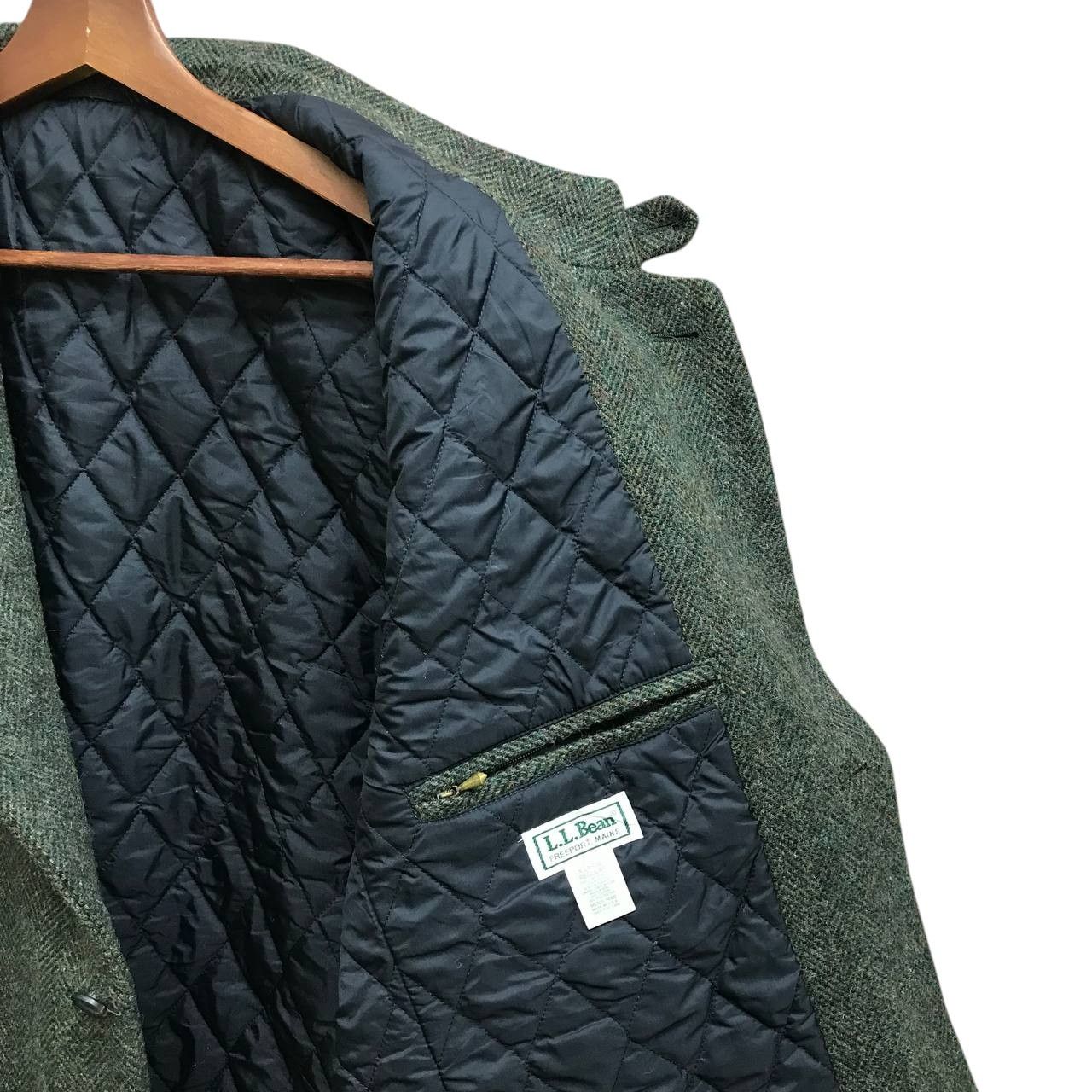 L.L. Bean Vintage 90s L.L. Bean Wool Herringbone Chore Quilted Field Size US XL / EU 56 / 4 - 6 Thumbnail
