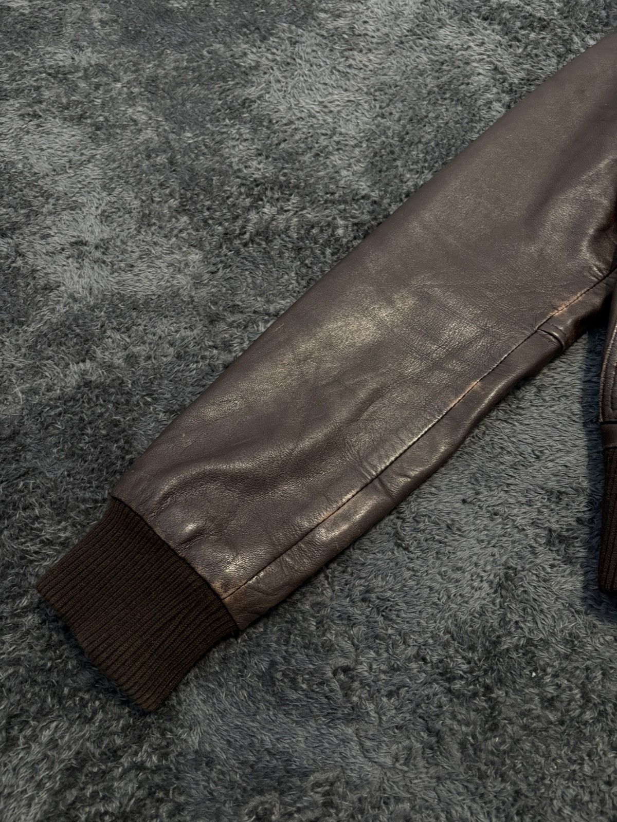 Japanese Brand 00s Vintage Leather Bomber Y2K Jacket Size US S / EU 44-46 / 1 - 4 Thumbnail