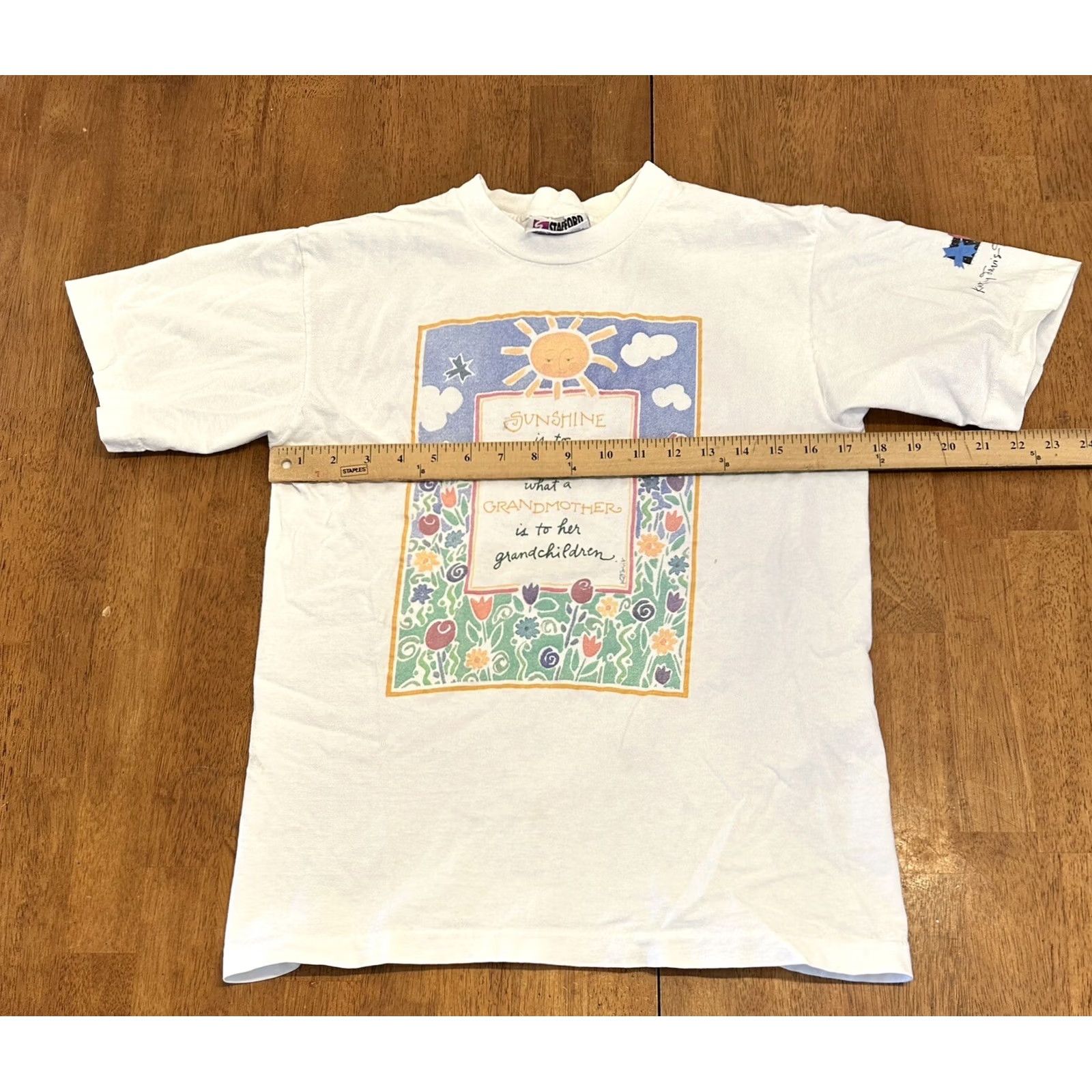 Vintage VINTAGE 90s Grandmother Sunshine T Shirt Medium White Single Stitch Made In USA Mens stains Size US M / EU 48-50 / 2 - 7 Thumbnail